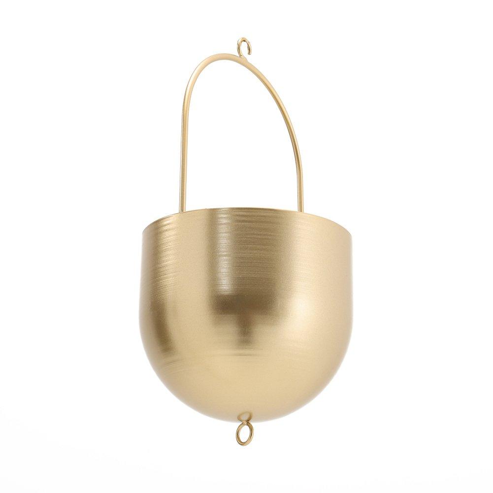 Gold - LIFE IDEAS - Nordic-Style Hanging Round Iron Flower Basket - 5