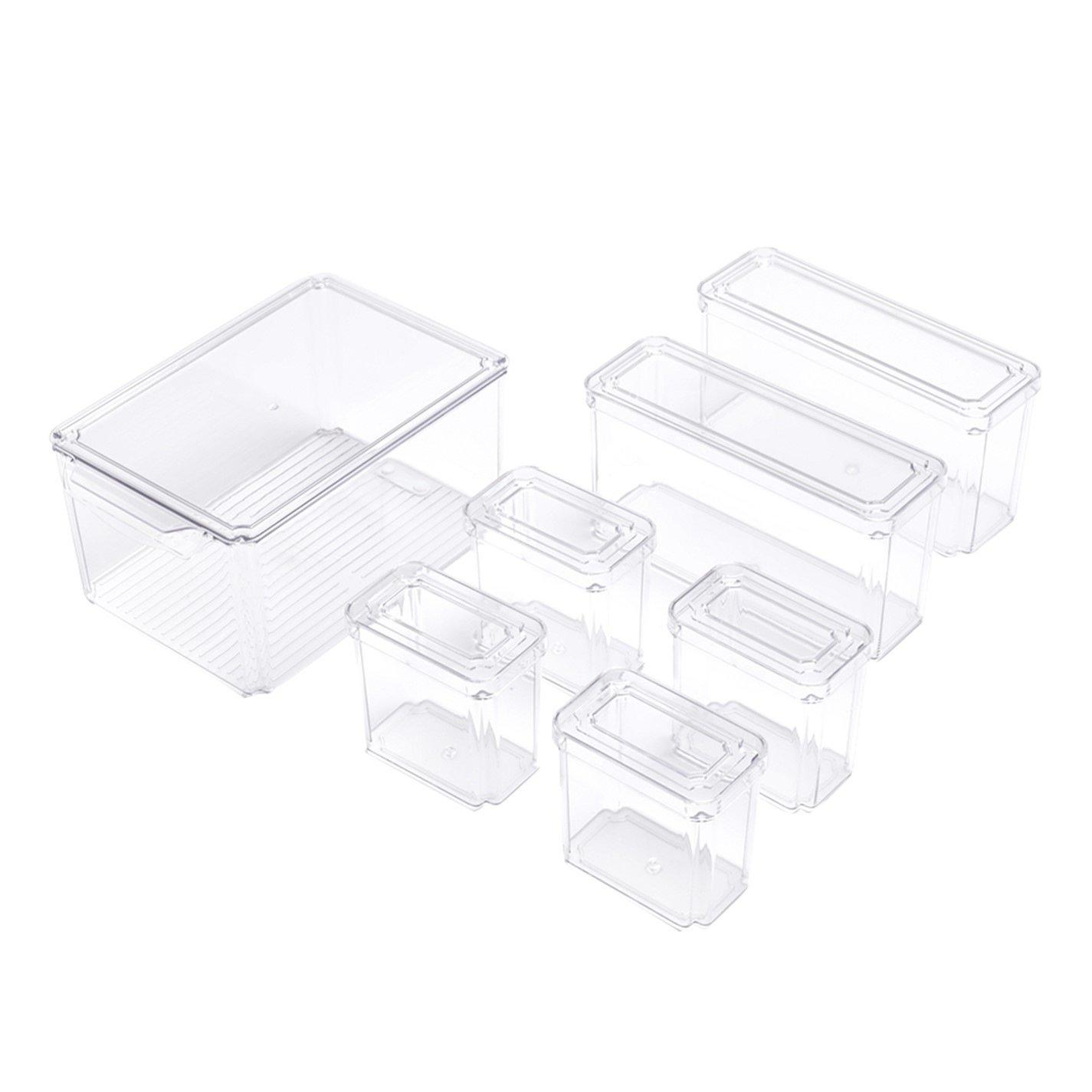 Clear2 - LIFE IDEAS - 7-Piece Nesting Fridge Storage Containers - 8