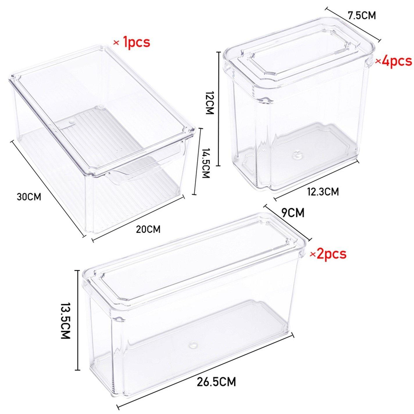 Clear2 - LIFE IDEAS - 7-Piece Nesting Fridge Storage Containers - 9