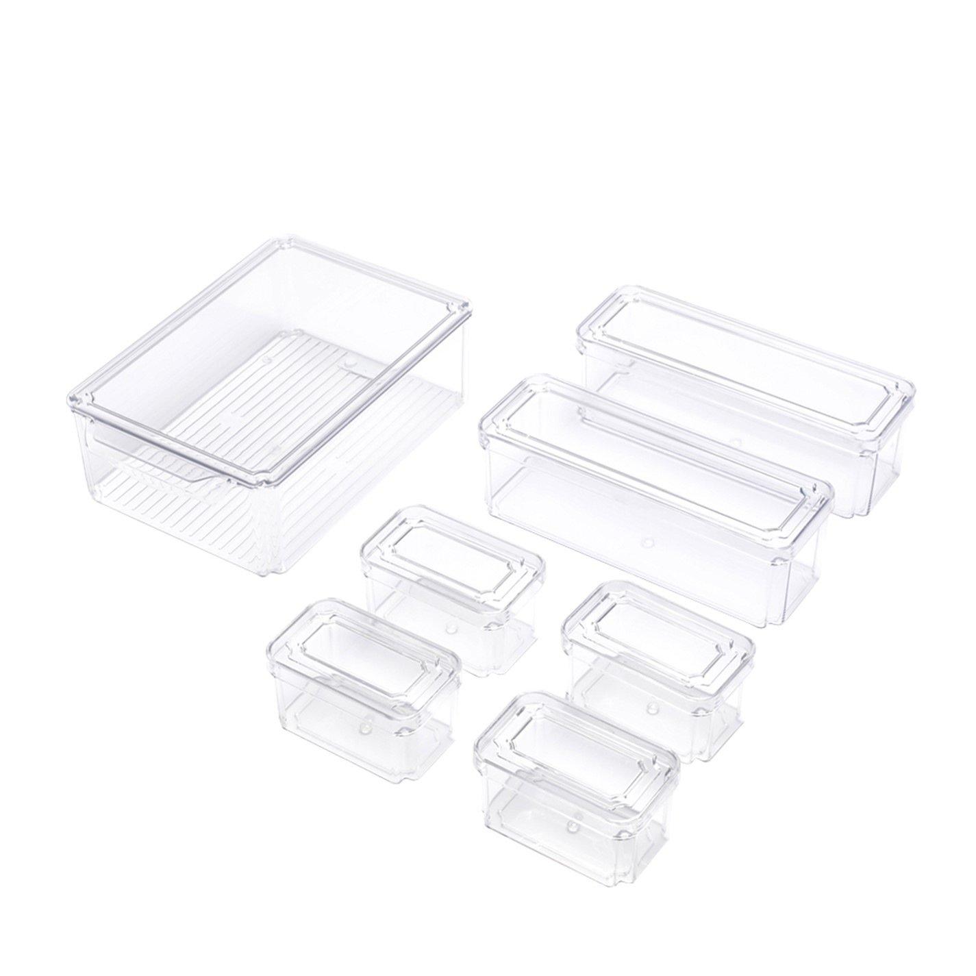 Clear1 - LIFE IDEAS - 7-Piece Nesting Fridge Storage Containers - 8