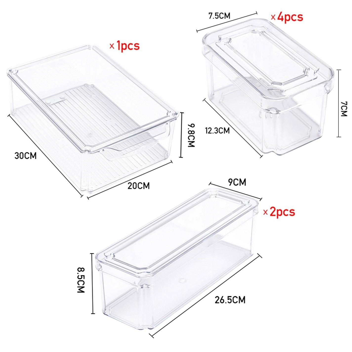 Clear1 - LIFE IDEAS - 7-Piece Nesting Fridge Storage Containers - 9