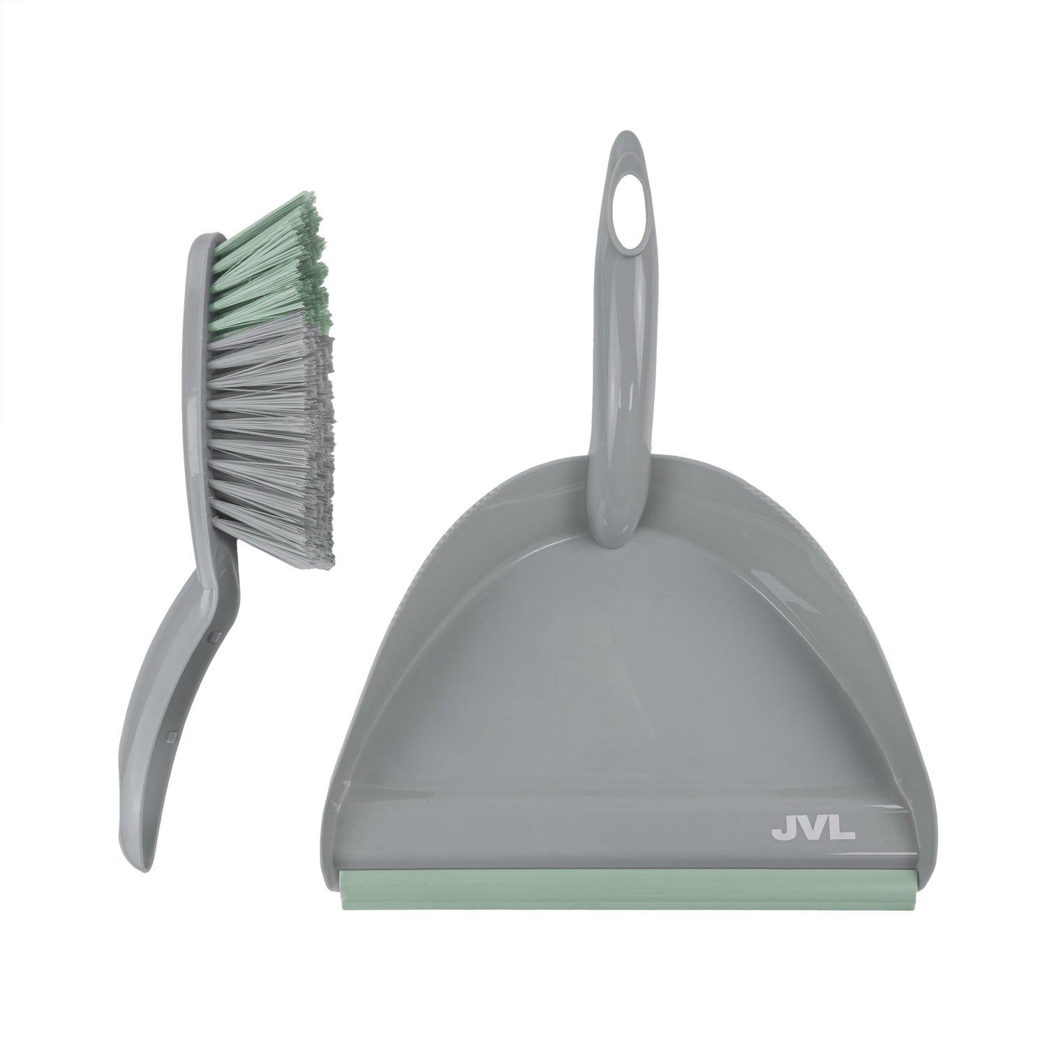 Grey - JVL - JVL Dustpan and Brush Set - Grey - 3