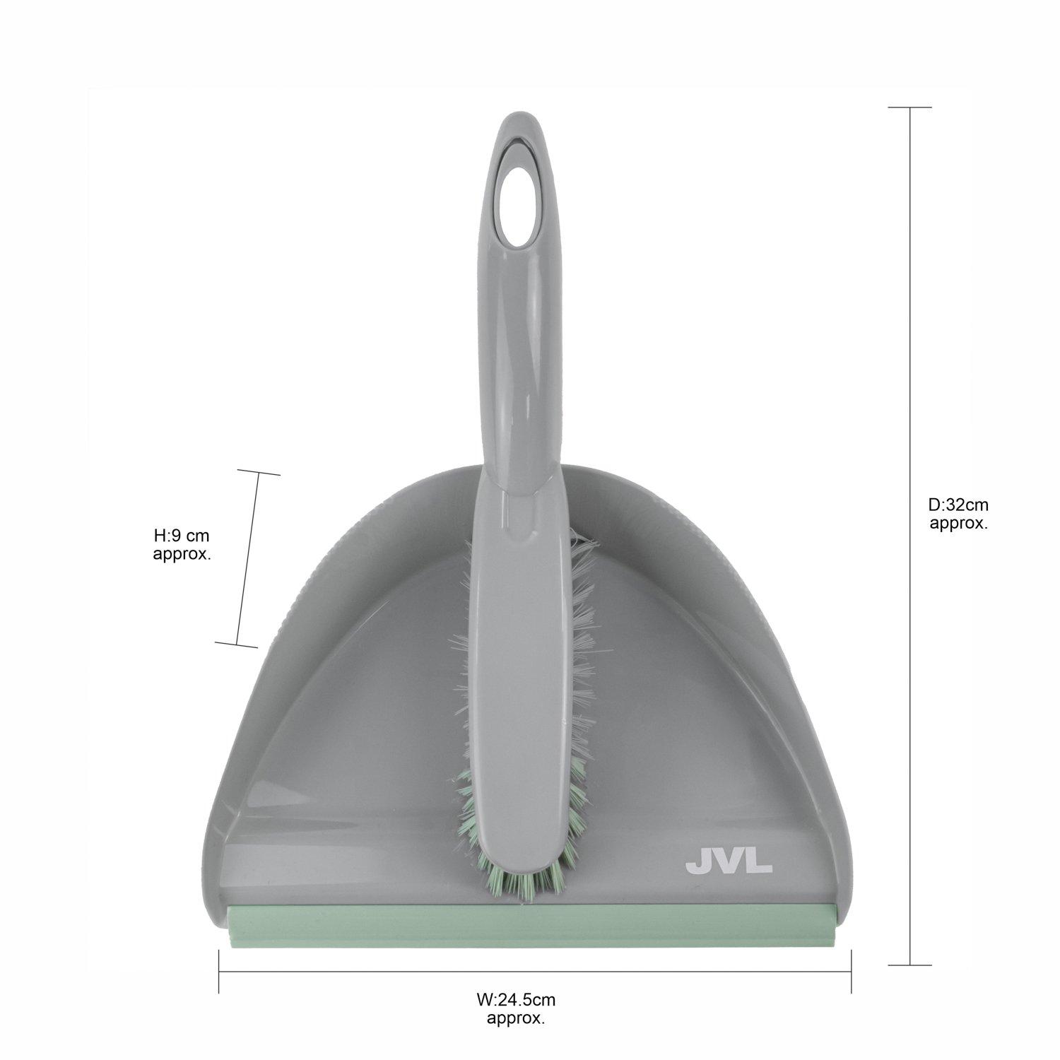 Grey - JVL - JVL Dustpan and Brush Set - Grey - 9