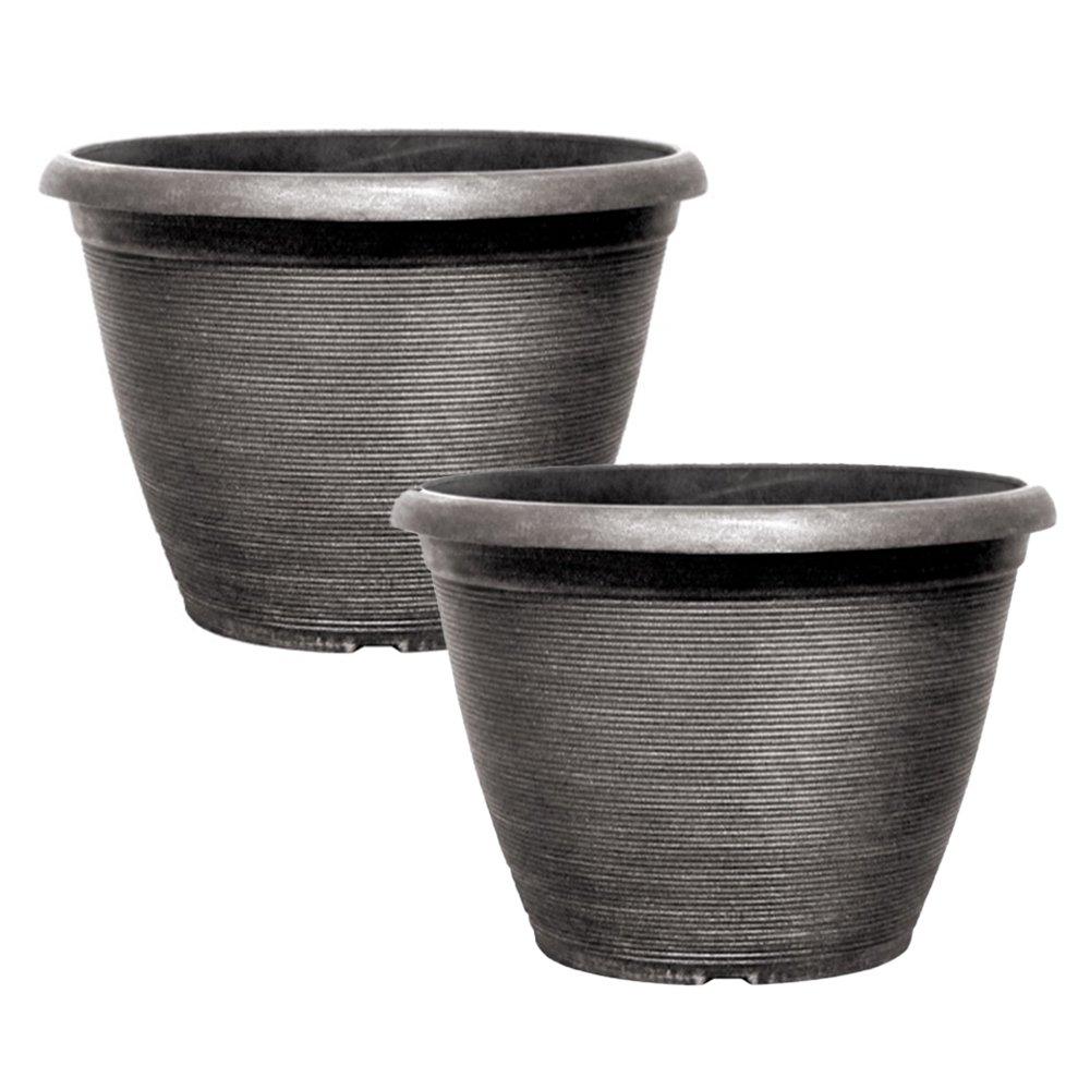 YouGarden Pair of Helix Planters (13) - Silver