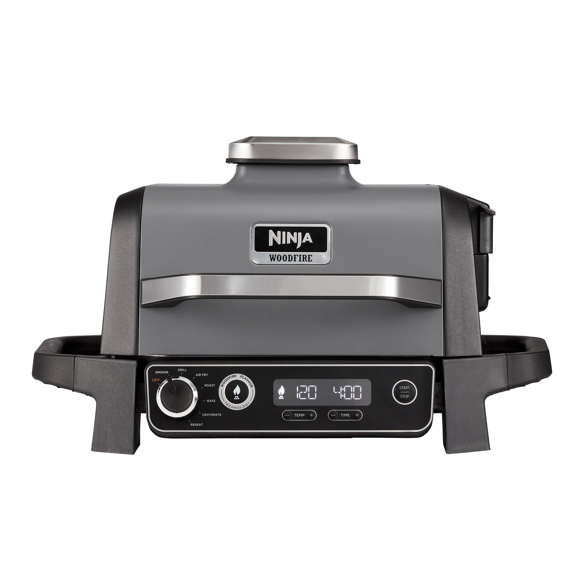 Ninja  Woodfire Electric Bbq Grill & Smoker Og701uk - Grey Lid / Blac - 34cm