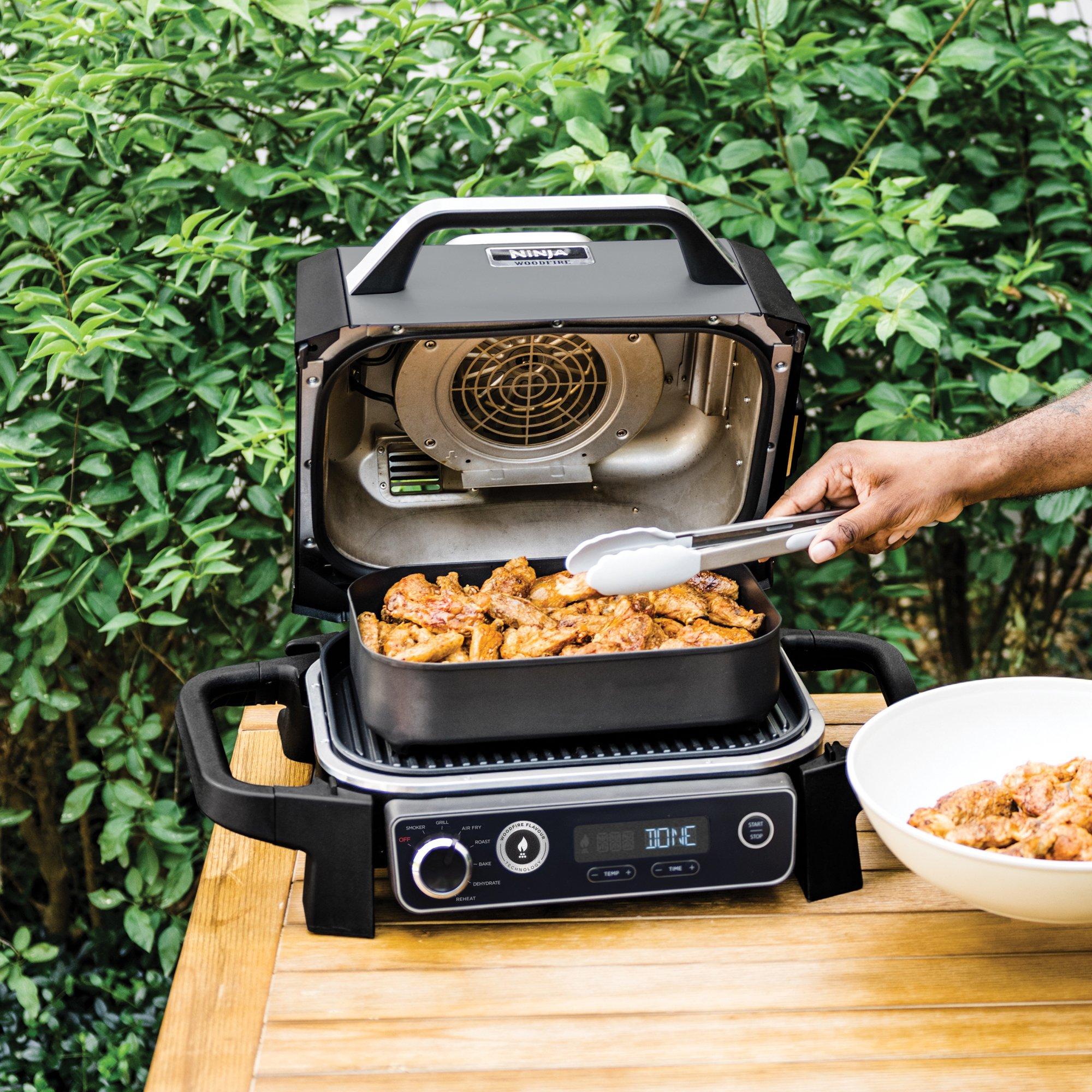 Grey Lid / Blac - Ninja - Ninja Woodfire Electric BBQ Grill & Smoker OG701UK - 3