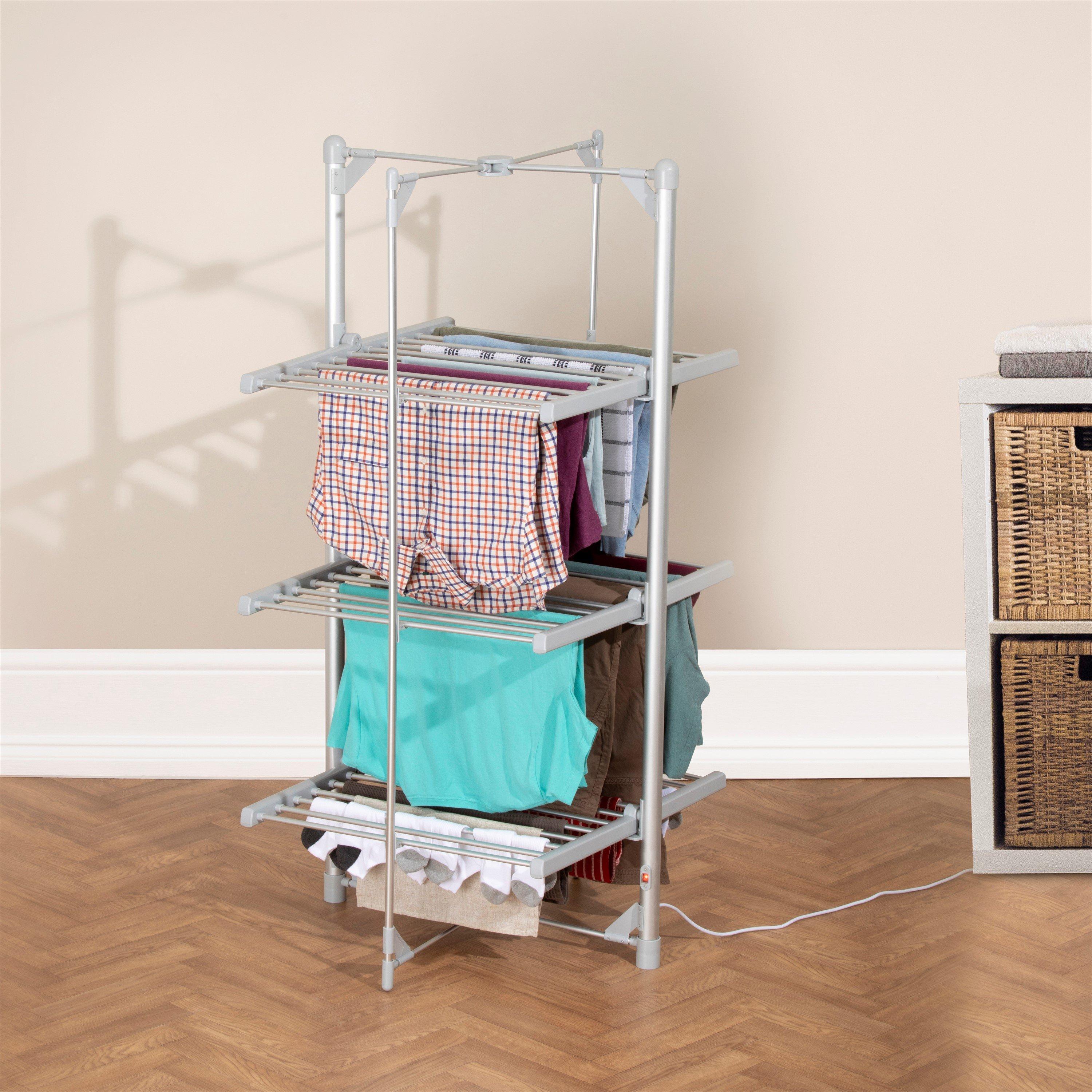 Silver - Daewoo Electricals - 3 TIER HEATED CLOTHES AIRER - 2