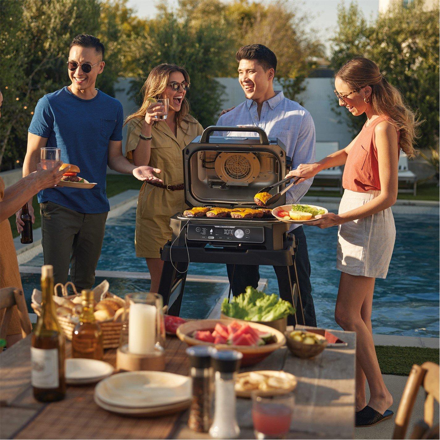Blue Lid / Blac - Ninja - Woodfire Pro Connect XL Electric BBQ - 5