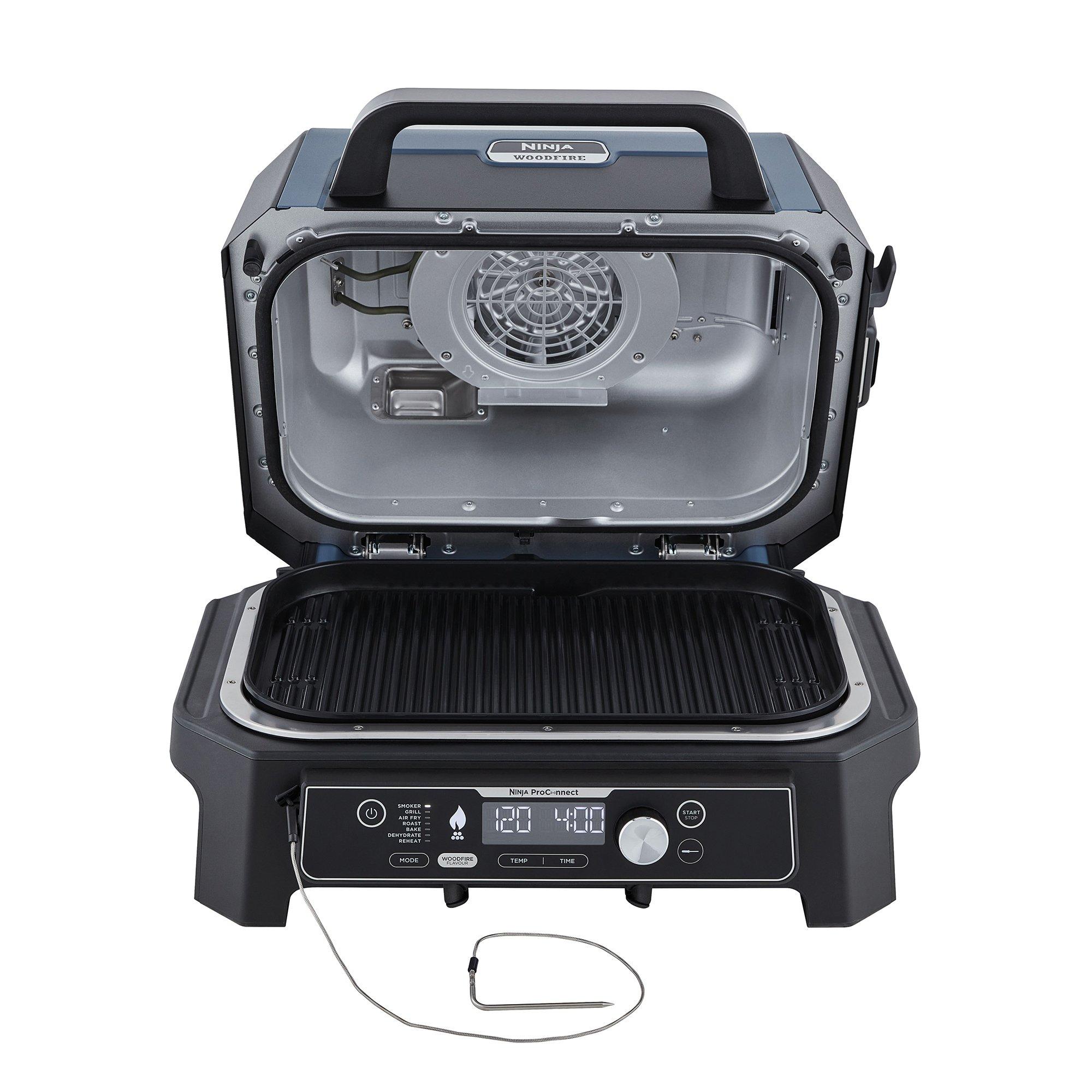 Blue Lid / Blac - Ninja - Woodfire Pro Connect XL Electric BBQ - 9