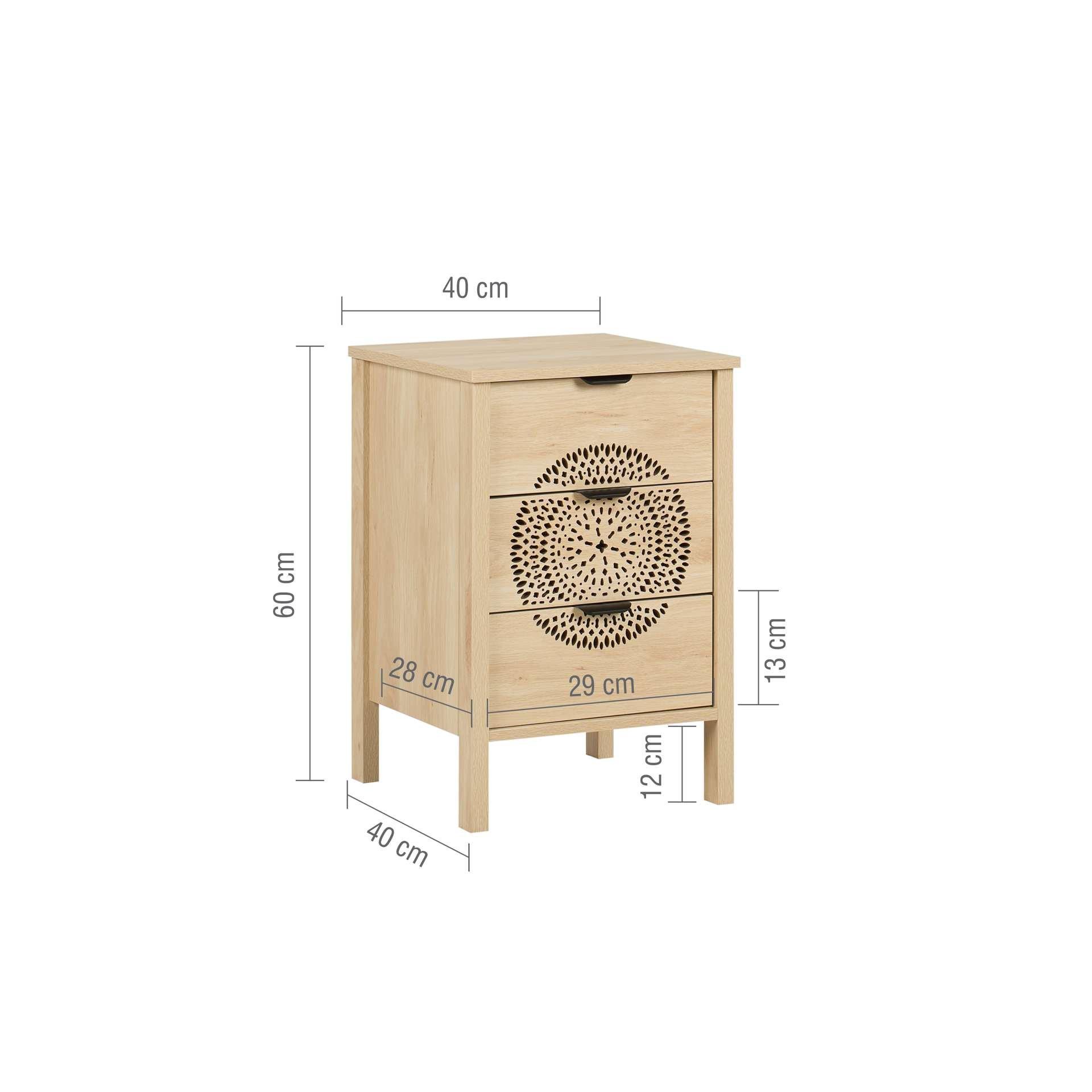 Nude - Birlea - Flora 3 Drawer Bedside - 9
