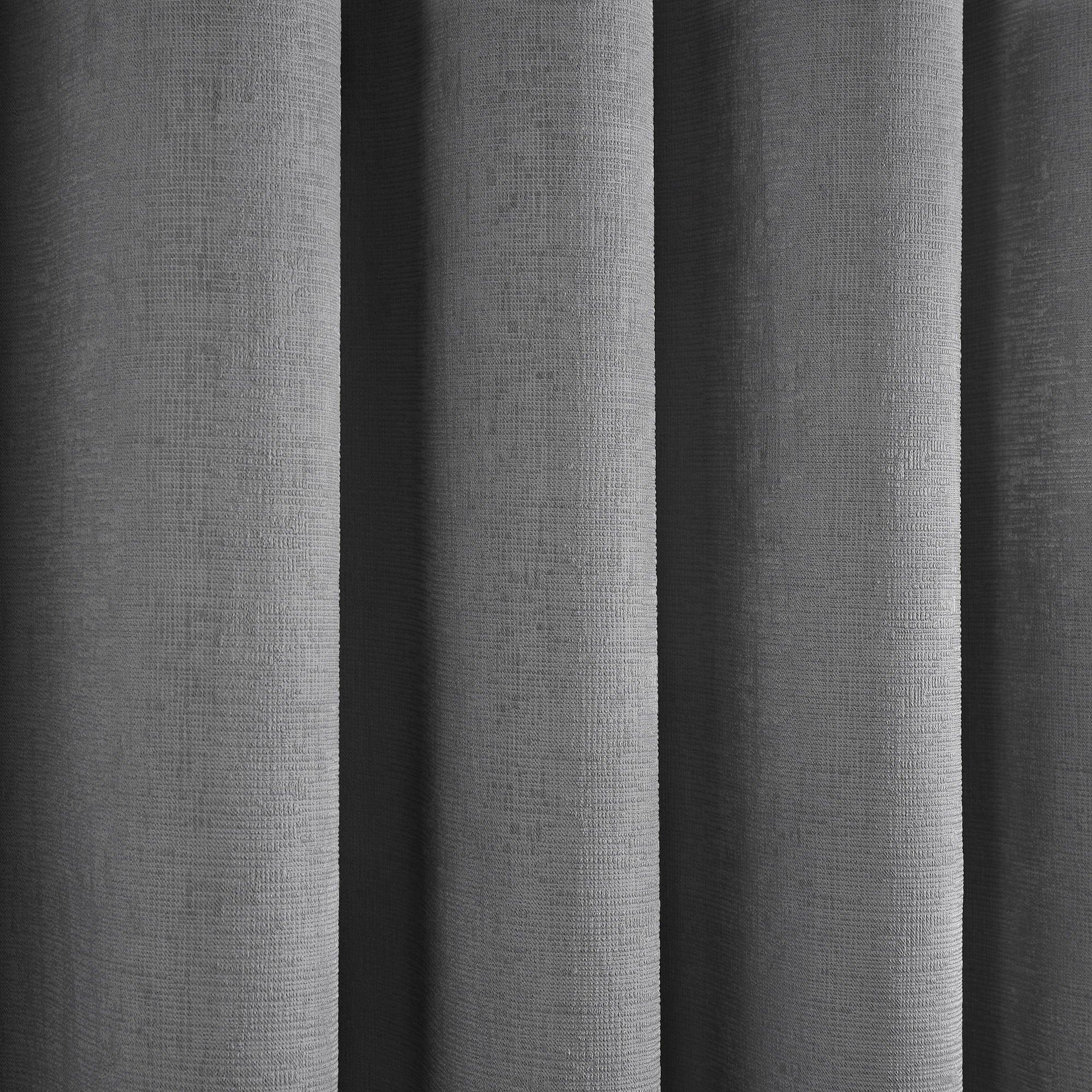 Silver - Fusion - Strata Dim Out Self Lined Eyelet Curtains - 4