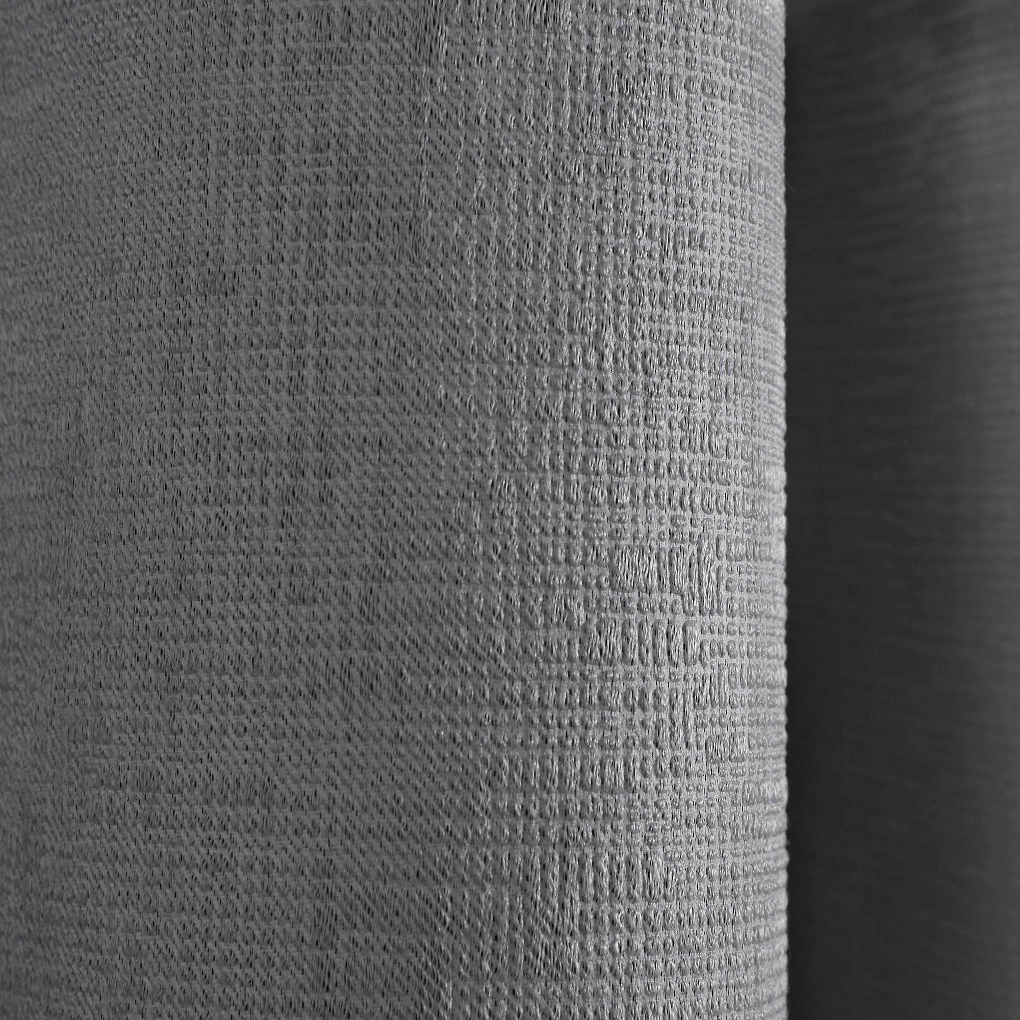 Silver - Fusion - Strata Dim Out Self Lined Eyelet Curtains - 5