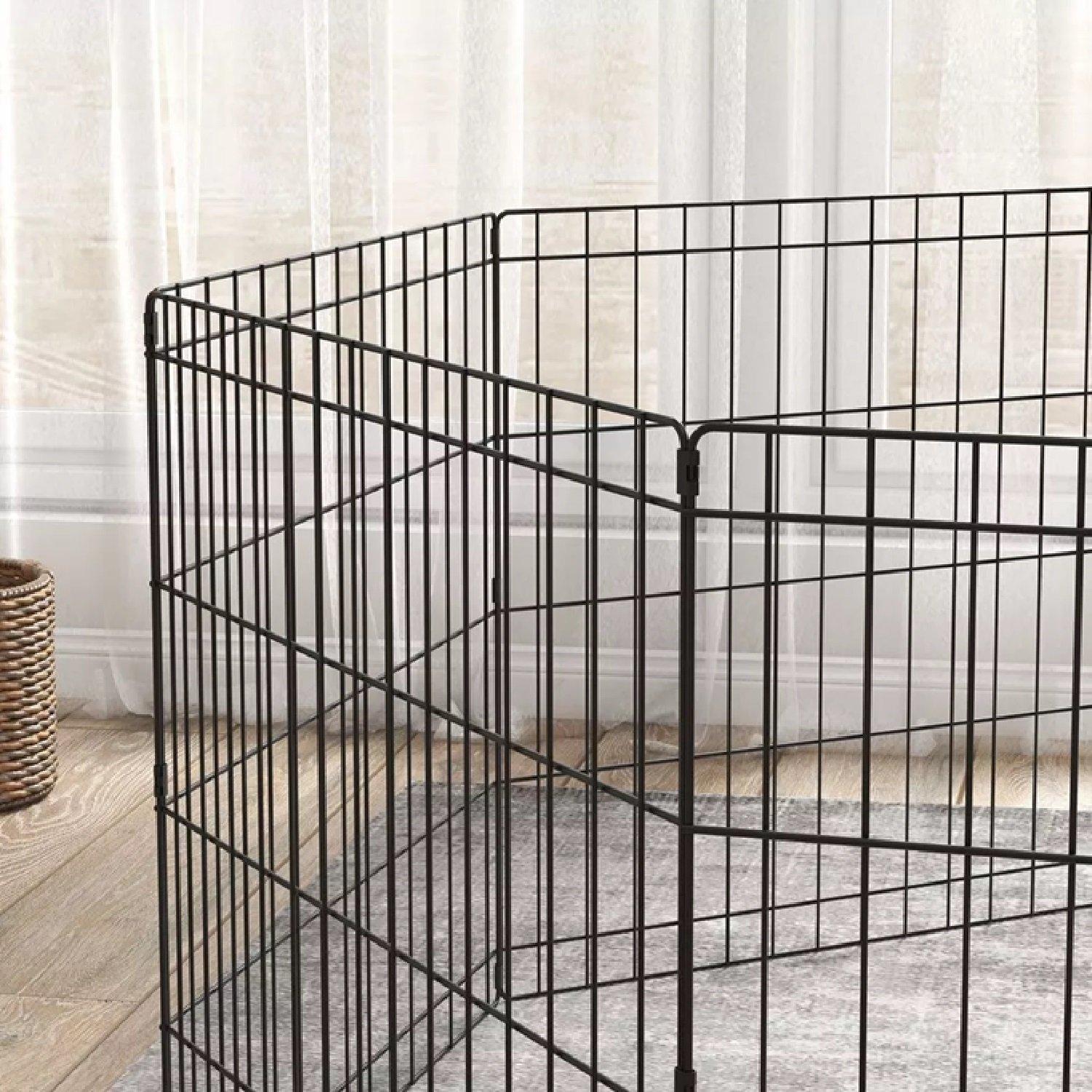 Black - PawHut - PawHut Dog Playpen - 8