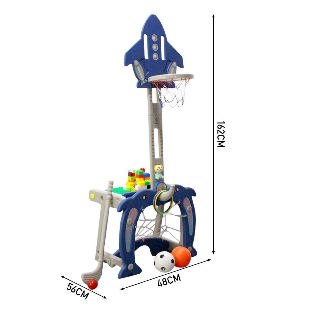 Blue - KIDKID - Basketball Golf Ring Toss Activity Centre - 2