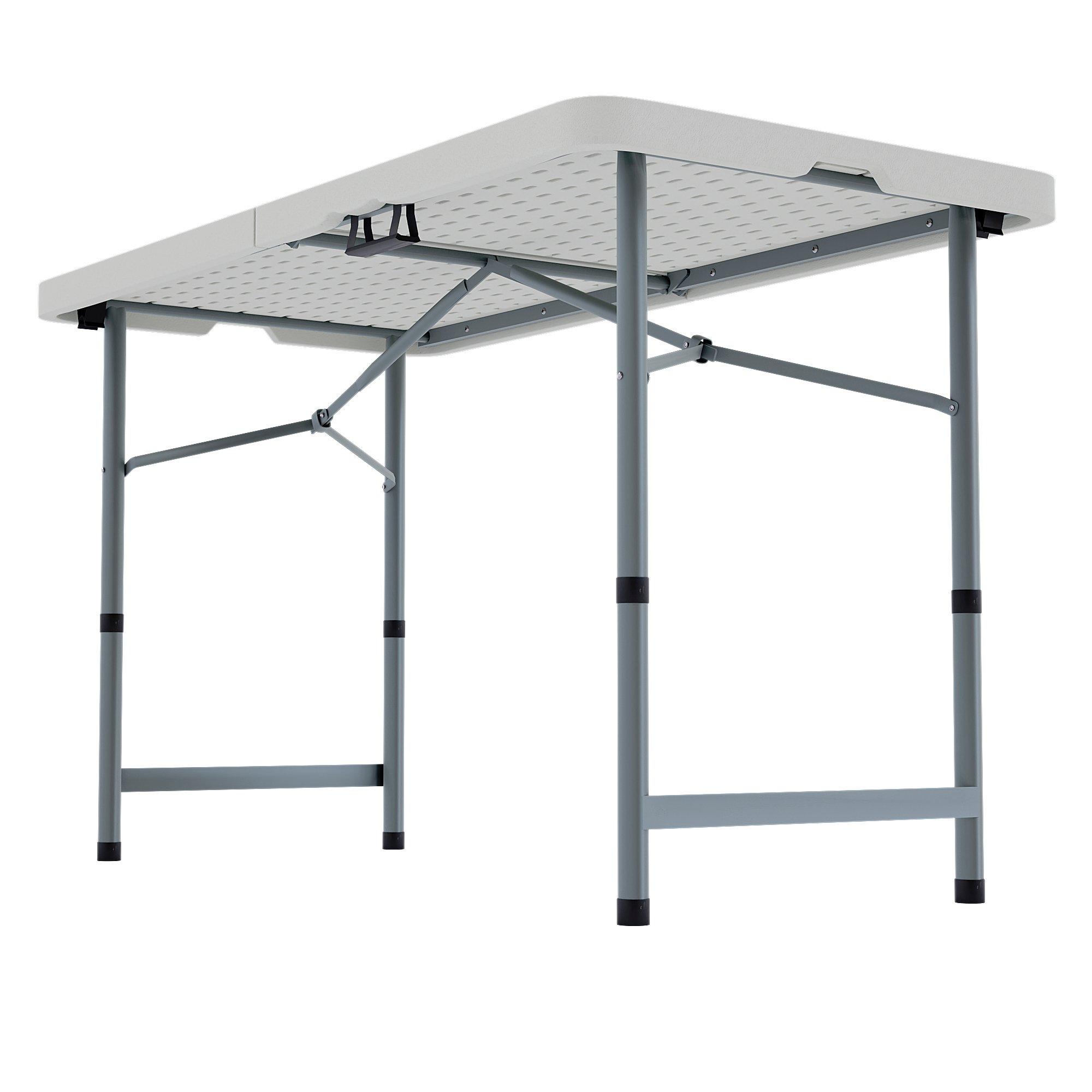 White - Lassic - Outdoor Folding Table 4ft & 4 Folding Chairs - 6