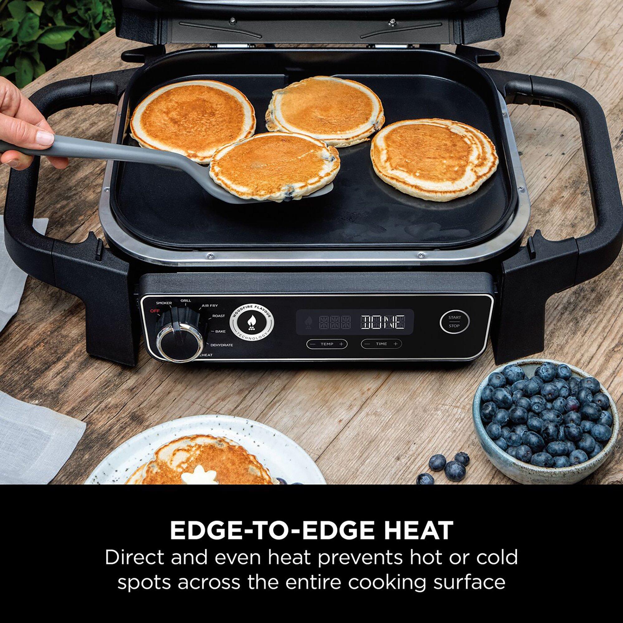 Black - Ninja - Ninja Woodfire Electric BBQ Grill Flat Plate - 4