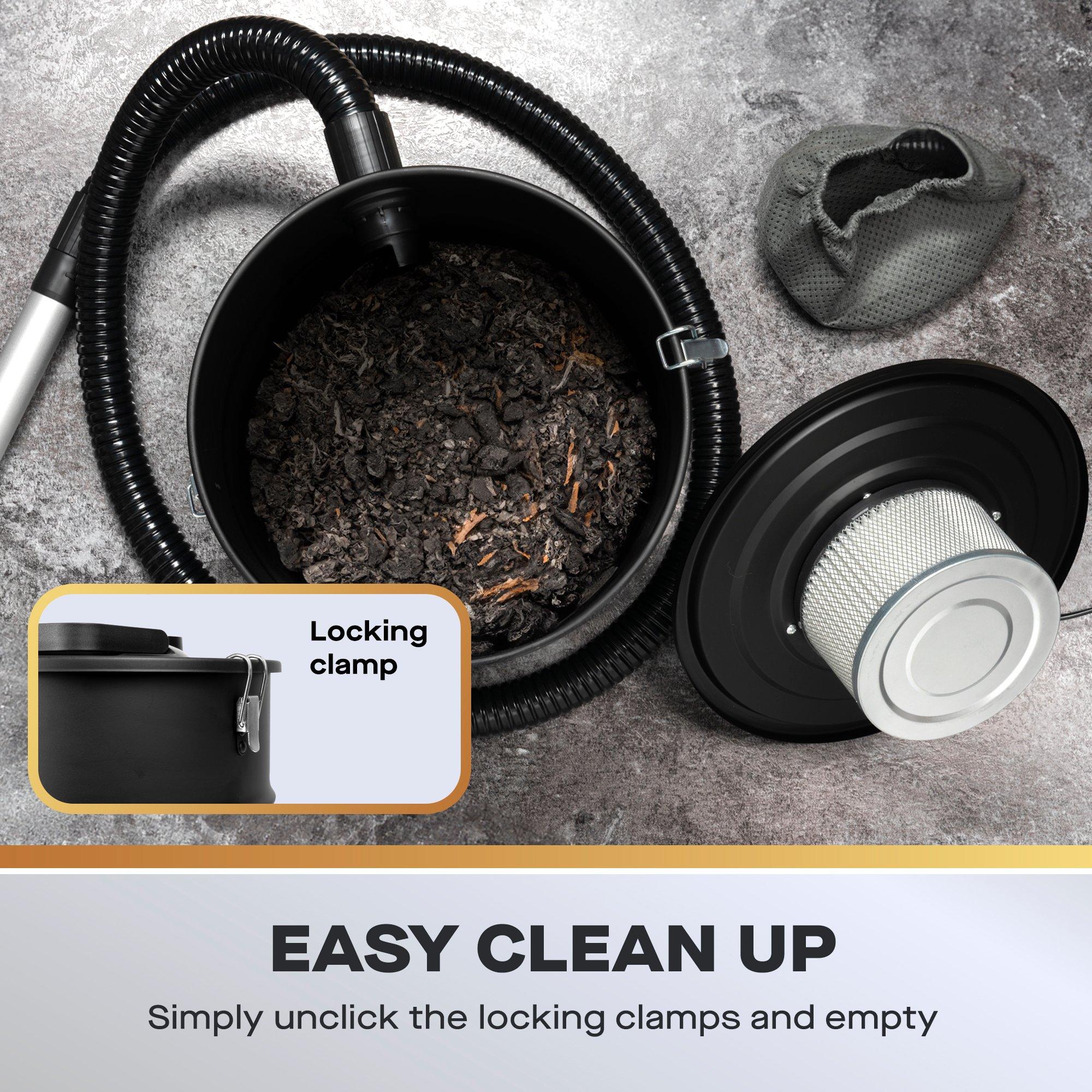 Black - Daewoo Electricals - 20L Fireplace Ash Vacuum Cleaner with HEPA Filter - 3