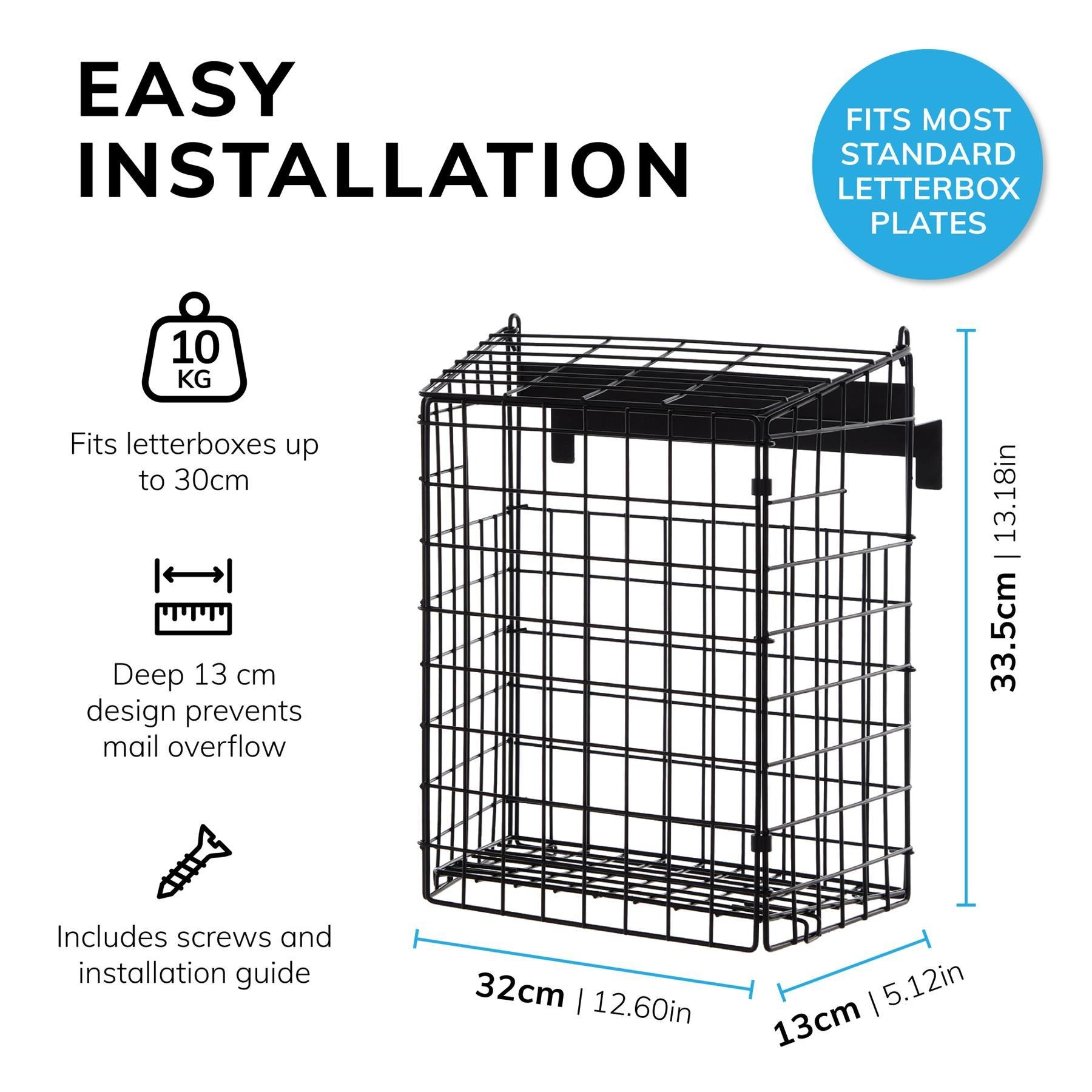 Black - House of Home - Large Black Letterbox Cage - 2