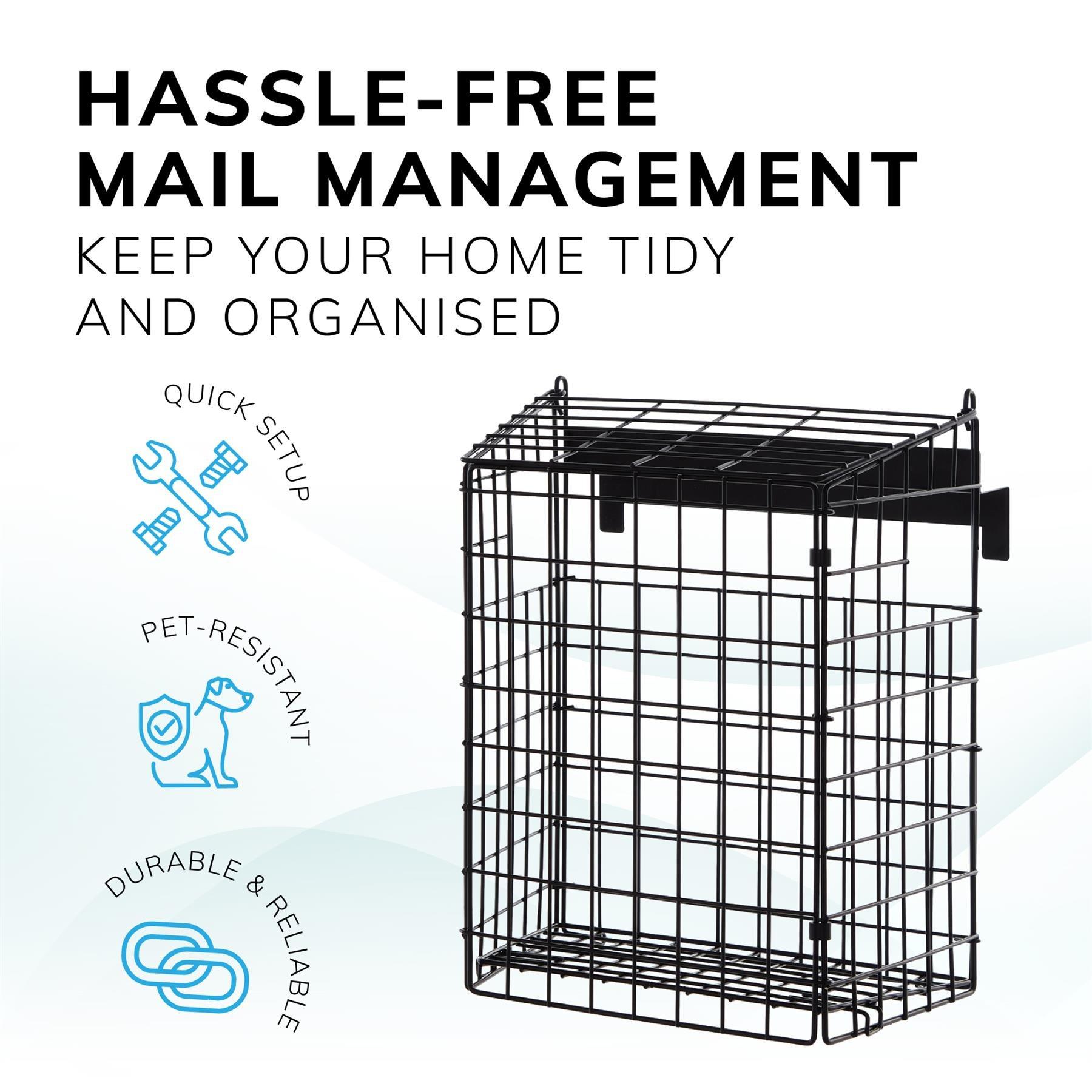 Black - House of Home - Large Black Letterbox Cage - 3