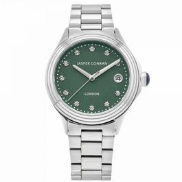 Jasper Conran London Ladies 36mm Green and Silver Watch J1B1040105