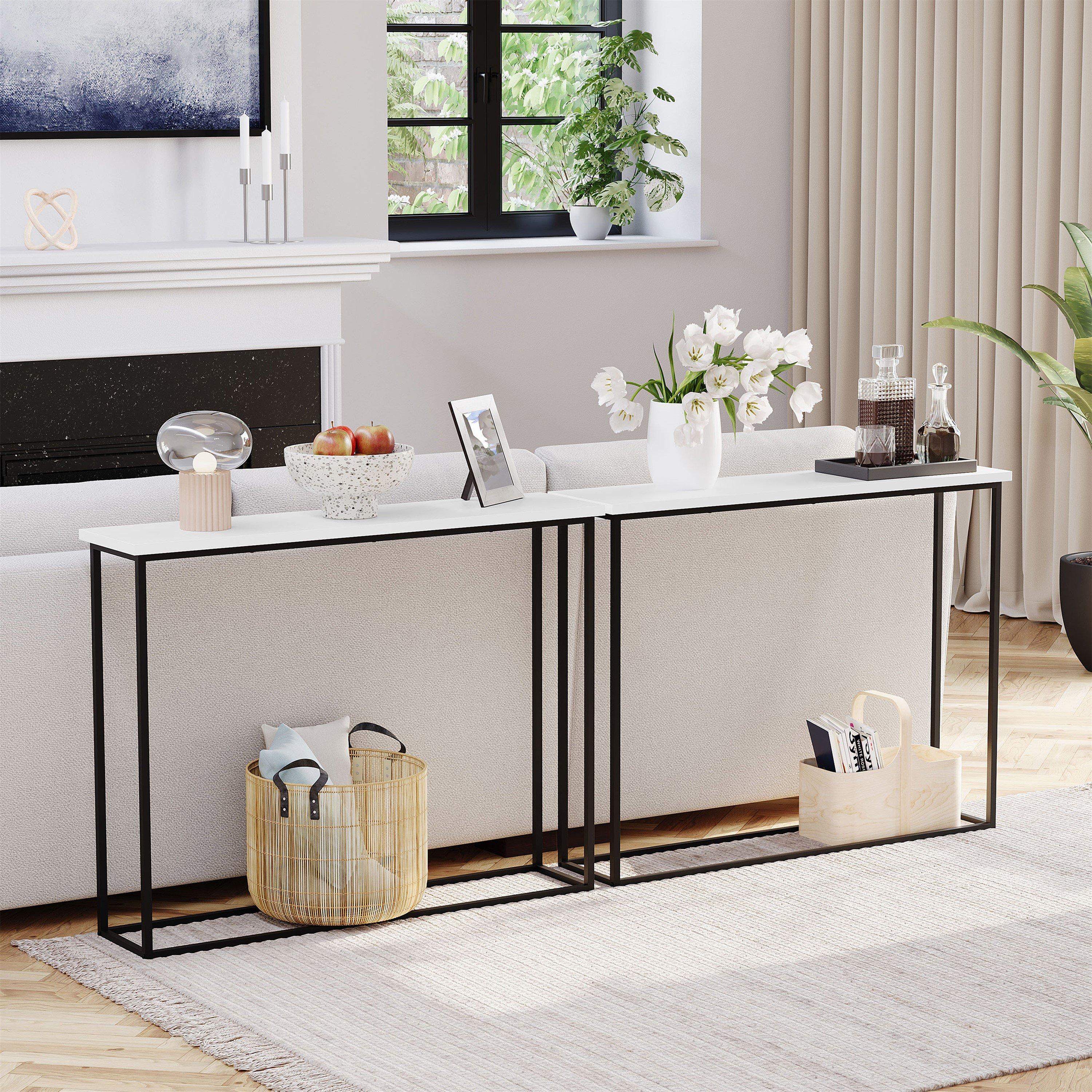 White & Black - Lassic - Vida Designs Console Table With Metal Legs - 3