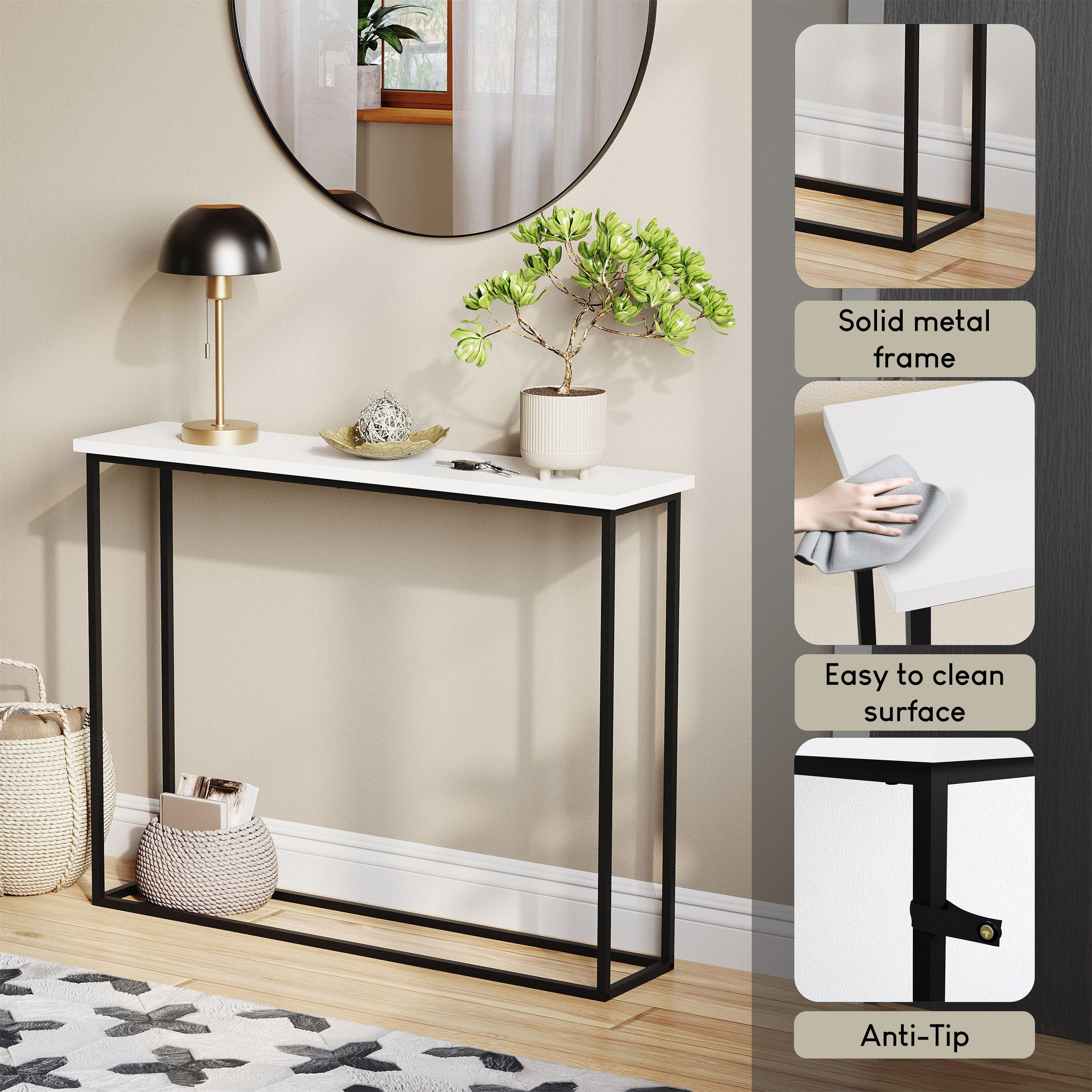 White & Black - Lassic - Vida Designs Console Table With Metal Legs - 4
