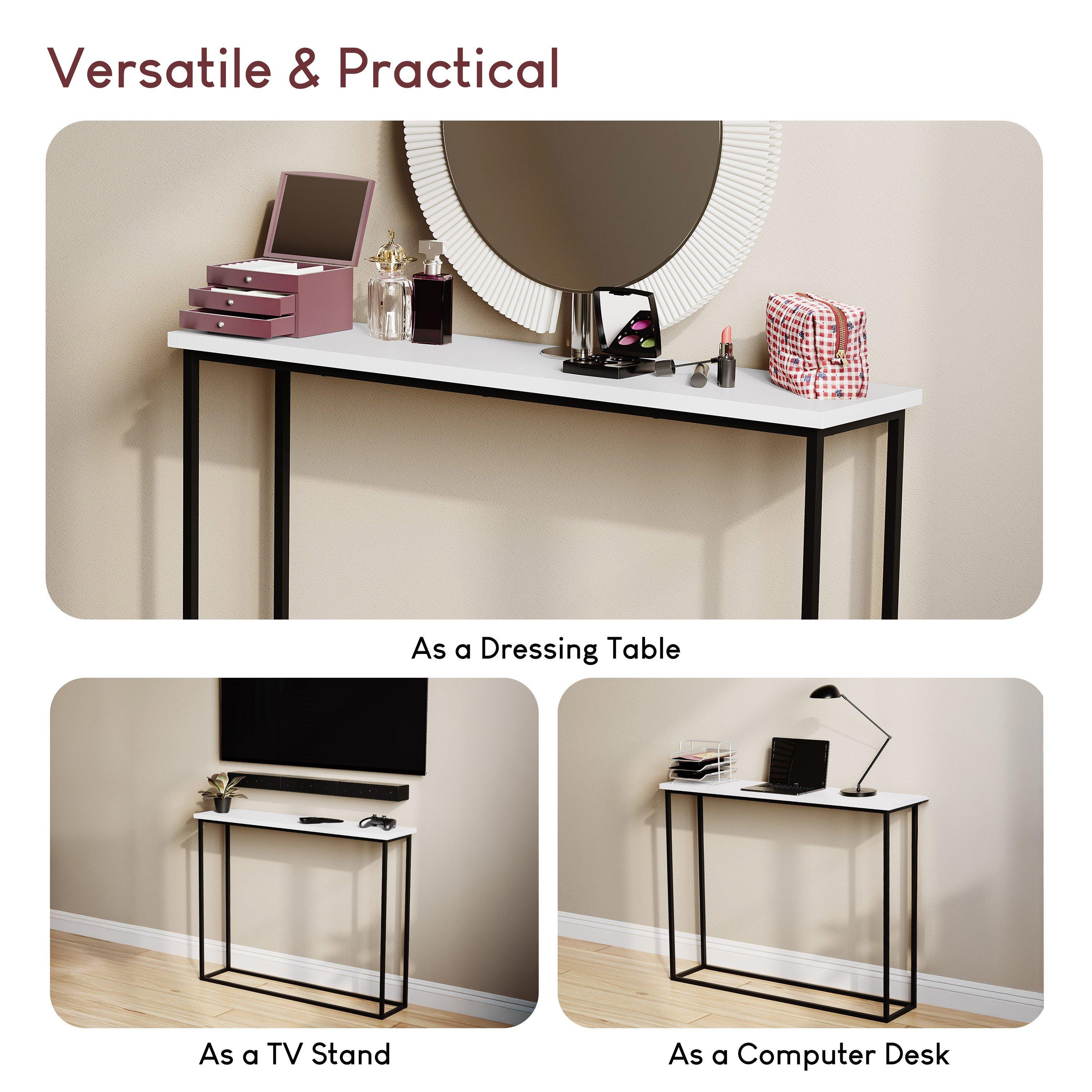 White & Black - Lassic - Vida Designs Console Table With Metal Legs - 5
