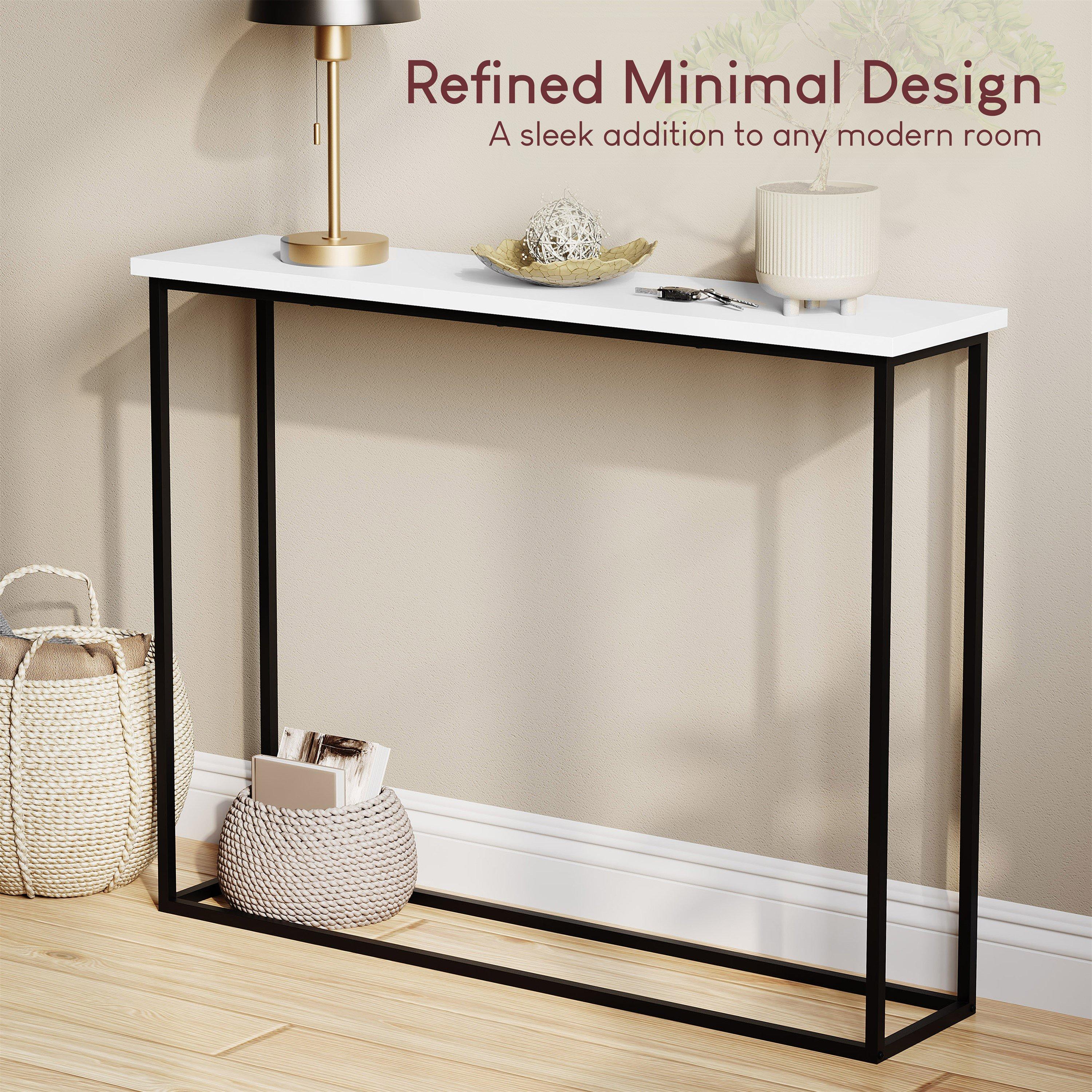 White & Black - Lassic - Vida Designs Console Table With Metal Legs - 6