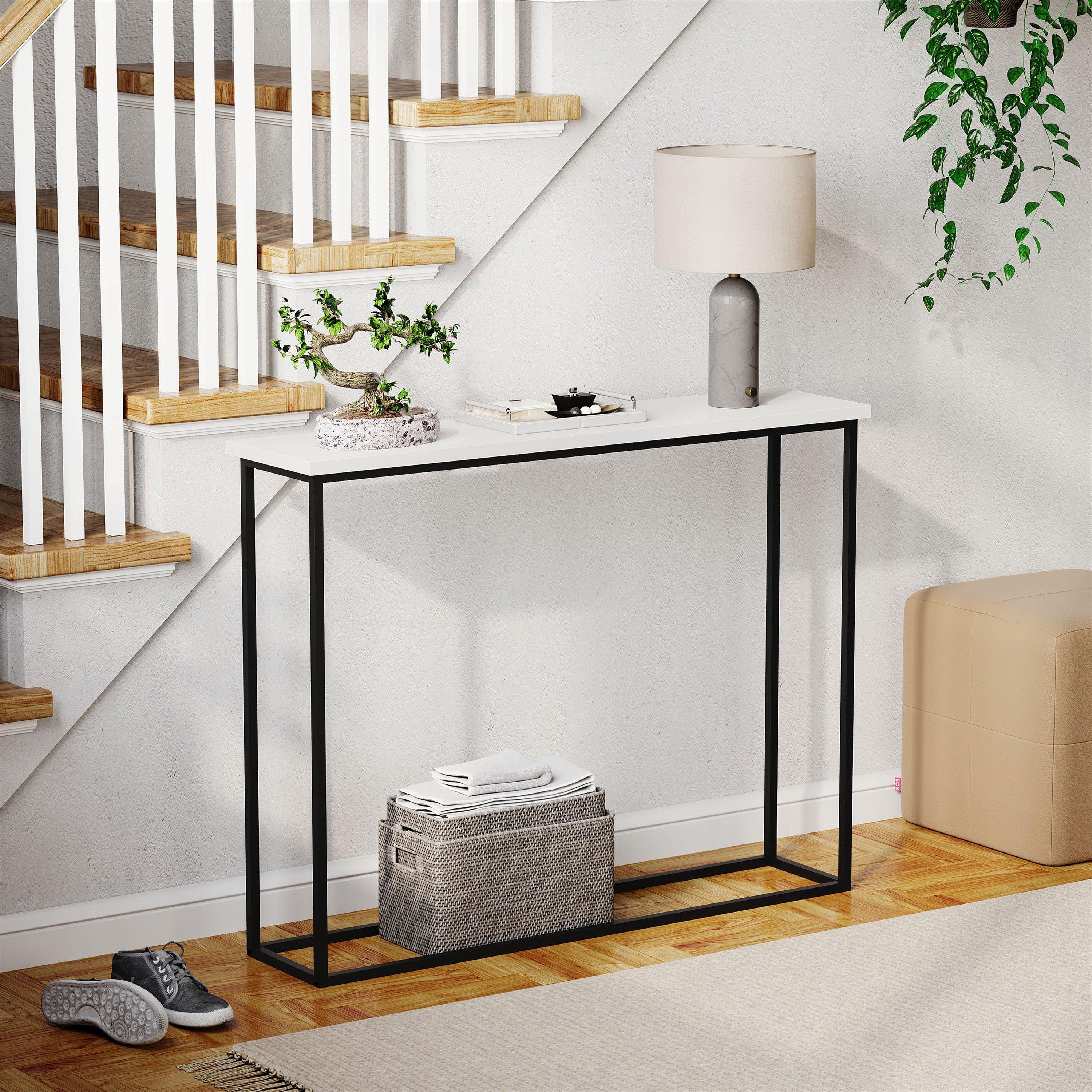 White & Black - Lassic - Vida Designs Console Table With Metal Legs - 7