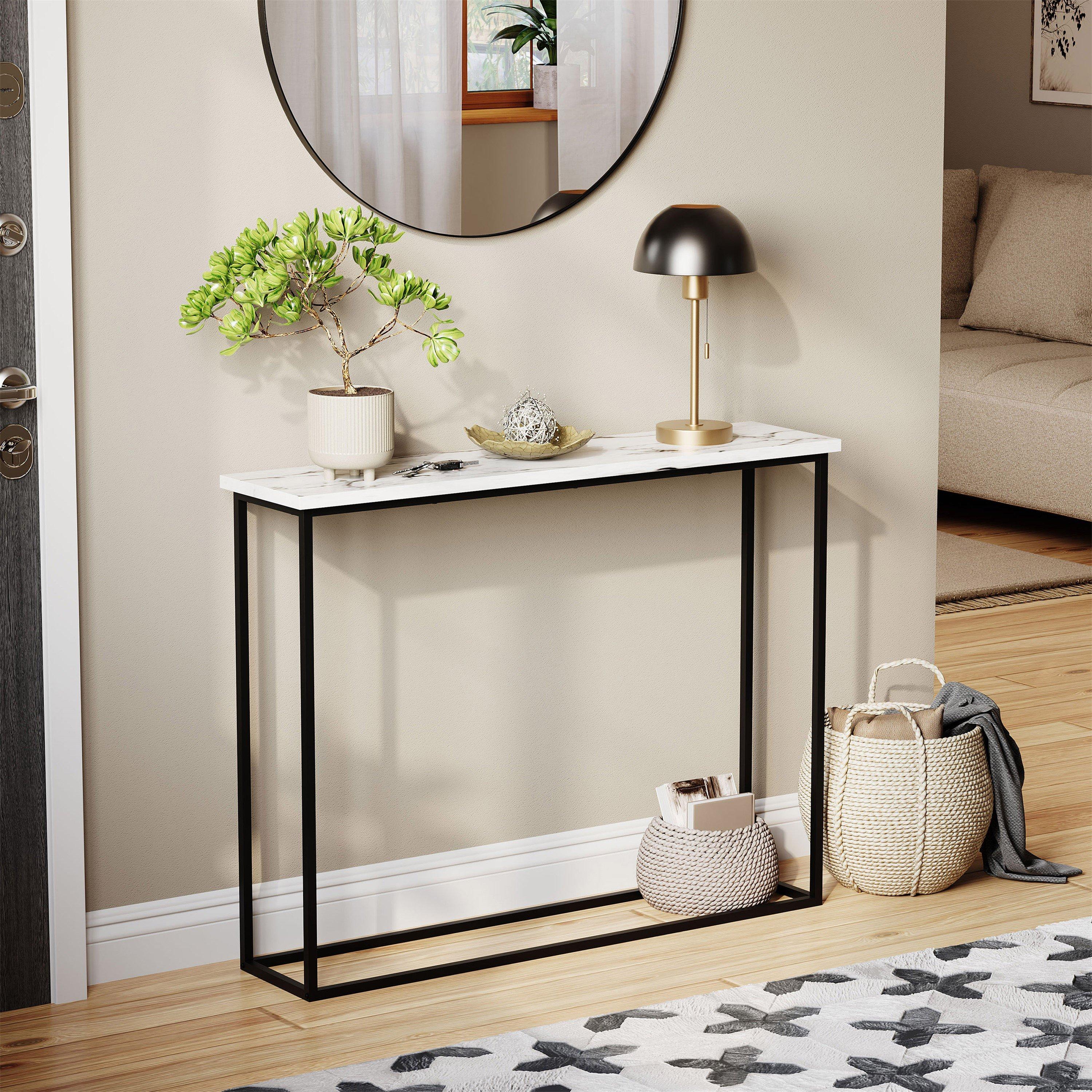White Marble & - Lassic - Vida Designs Console Table With Metal Legs - 1
