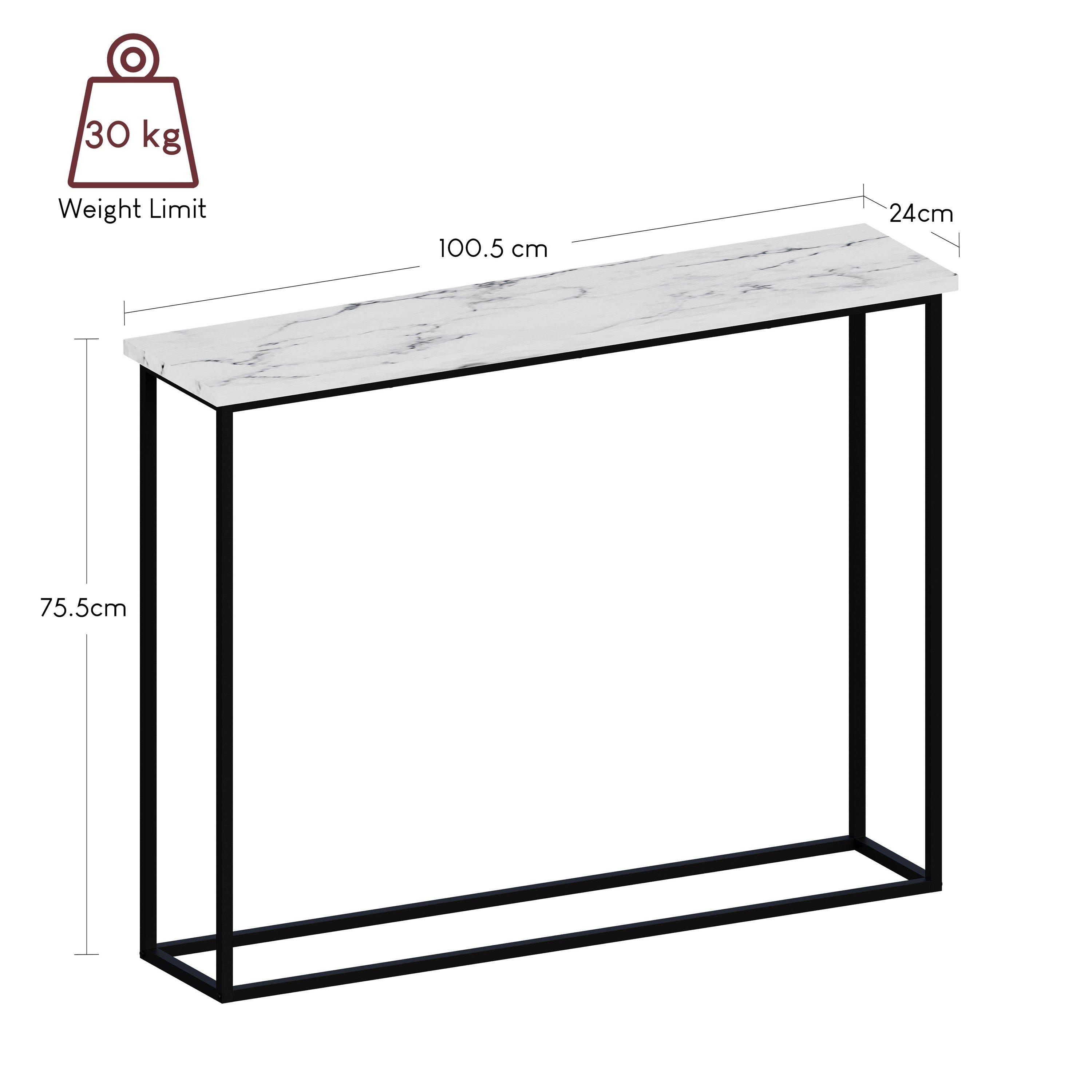 White Marble & - Lassic - Vida Designs Console Table With Metal Legs - 2