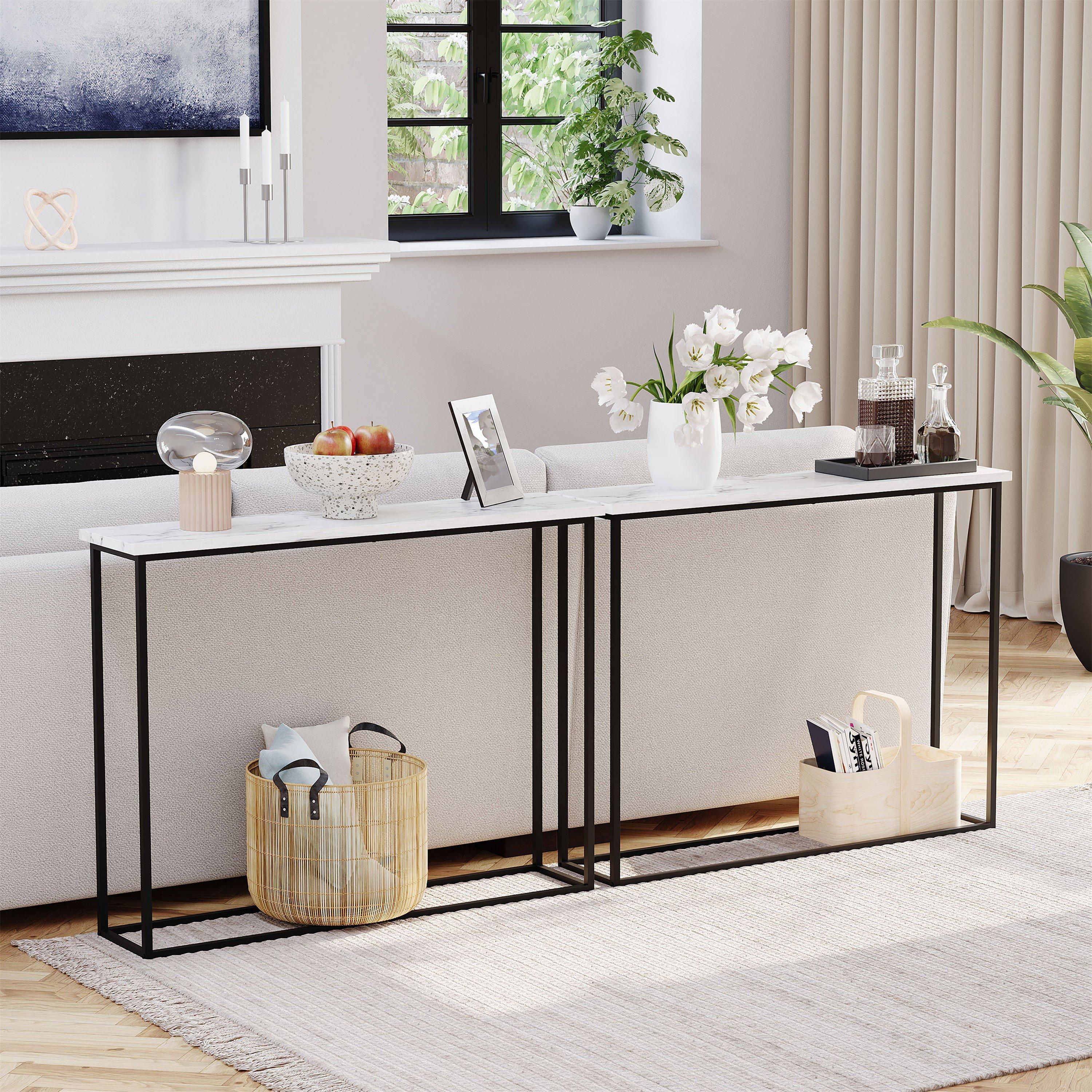 White Marble & - Lassic - Vida Designs Console Table With Metal Legs - 3