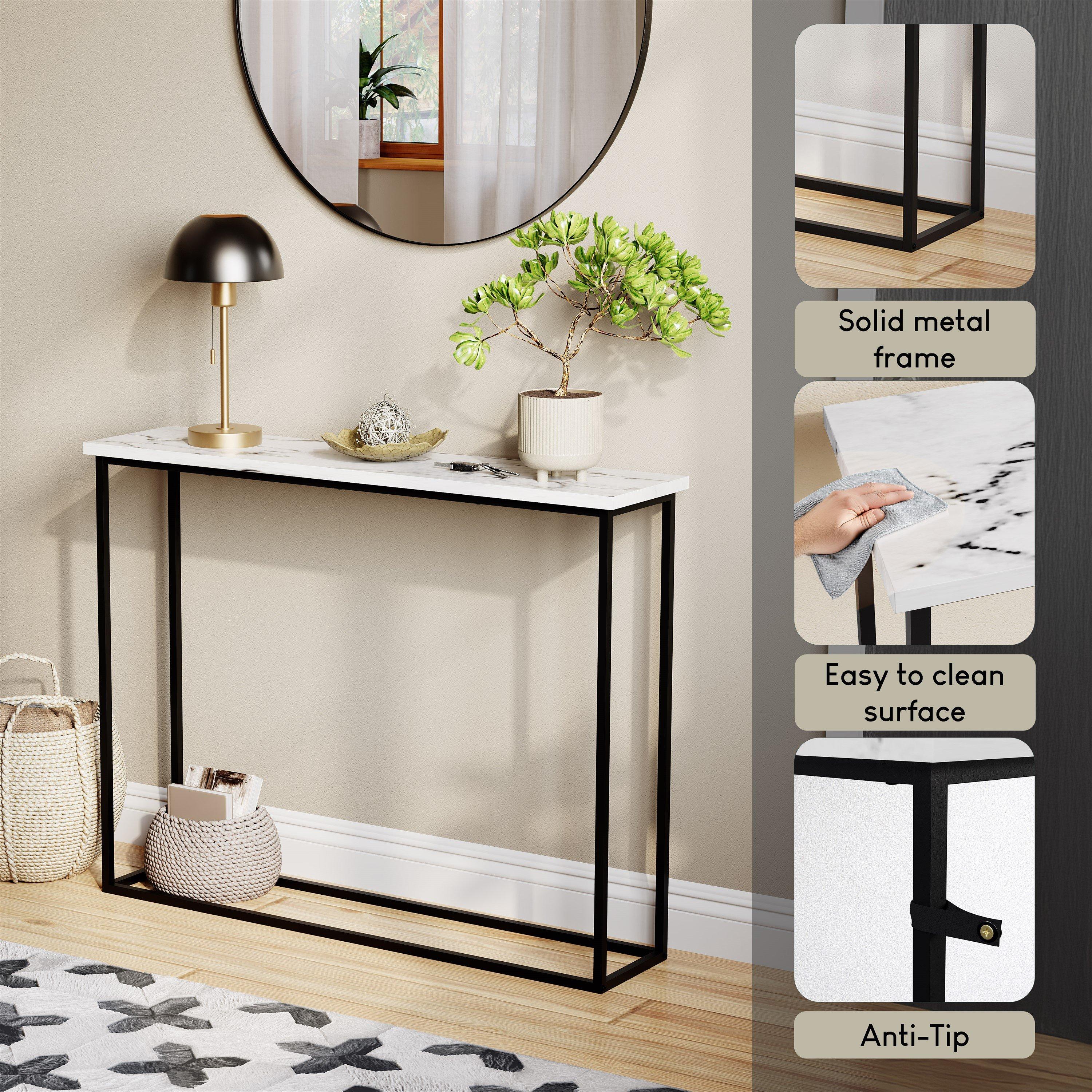 White Marble & - Lassic - Vida Designs Console Table With Metal Legs - 4