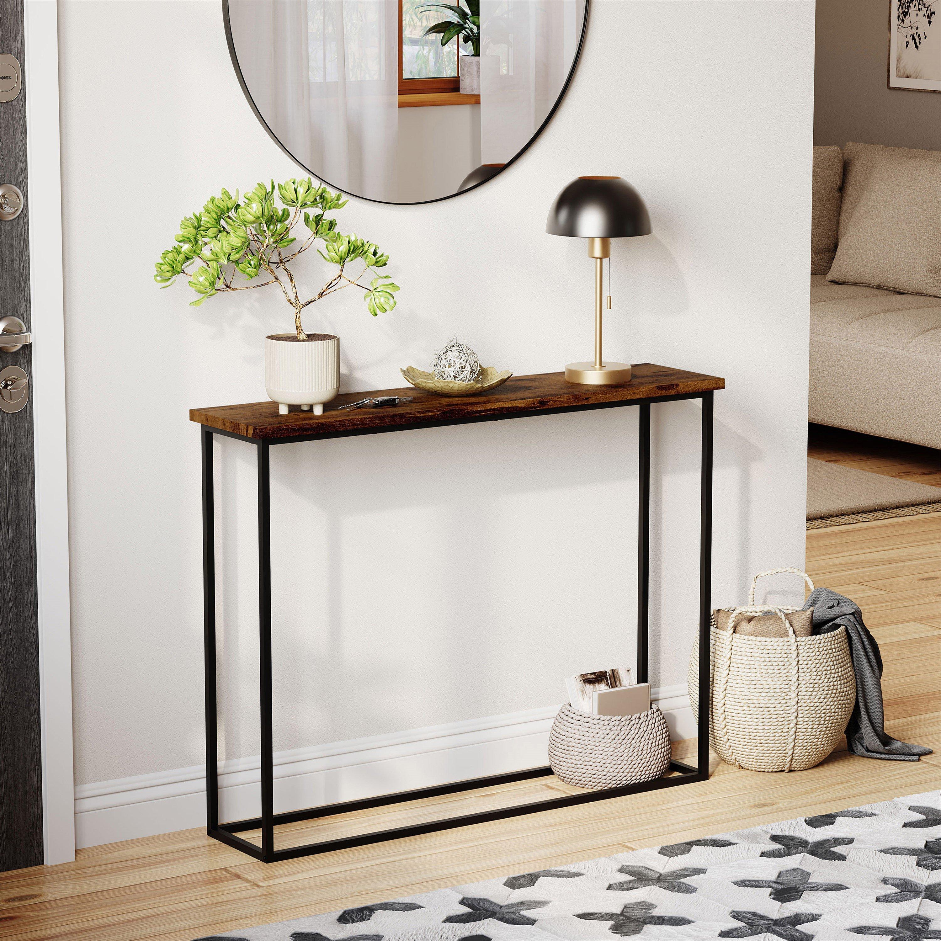 Lassic Vida Designs Console Table With Metal Legs Rustic Brown & Black - Image 3