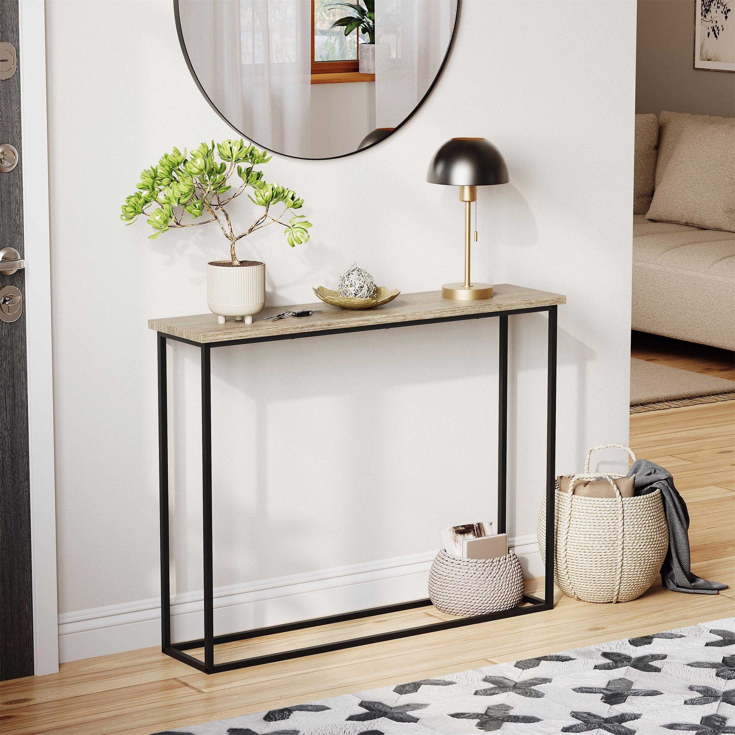 Lassic Vida Designs Console Table With Metal Legs - Oak & Black