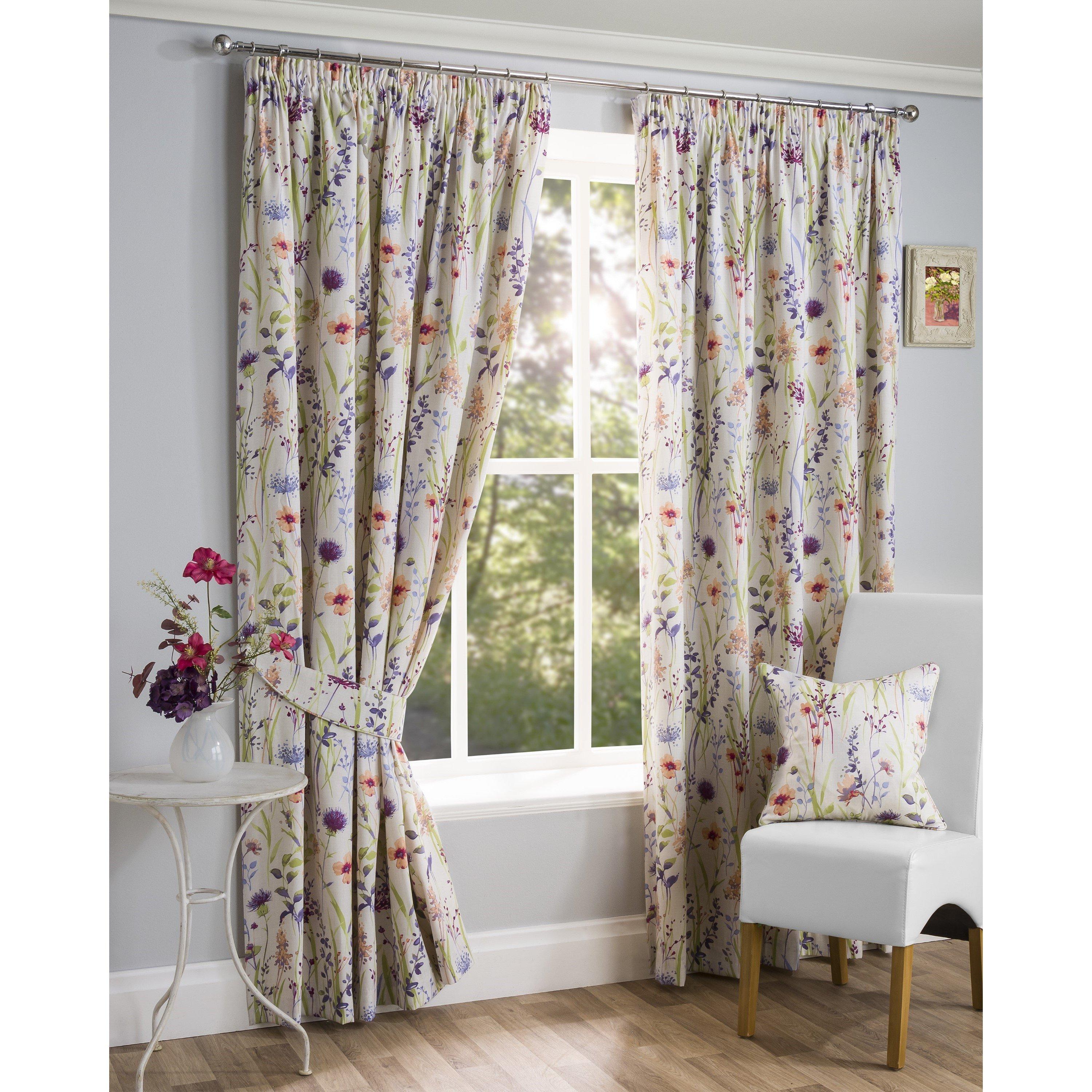 Sundour  Hampshire Floral Pencil Pleat Curtains -  - 46x90 In