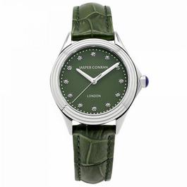 Jasper Conran London Ladies 32mm Green Dial and Leather Strap Watch