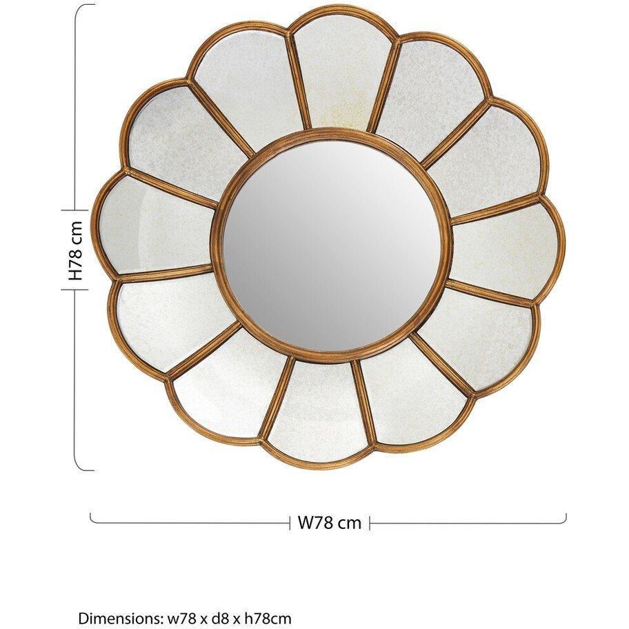 Gold - Premier Housewares - Verona Floral Wall Mirror - 4