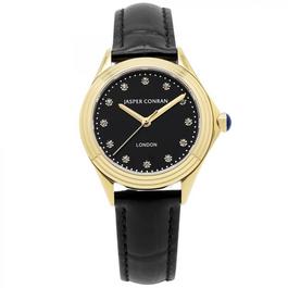 Jasper Conran London Ladies 32mm Black Dial and leather Watch J1L132015