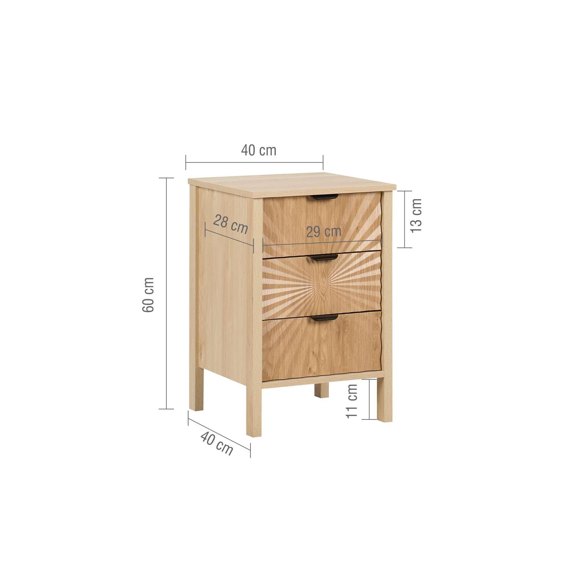 Nude - Birlea - Solstice 3 Drawer Bedside - 8