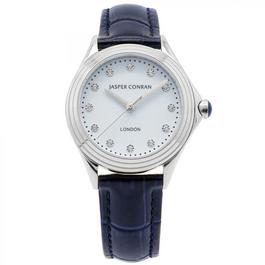 Jasper Conran London Ladies 32mm Blue Dial and Leather Strap Watch