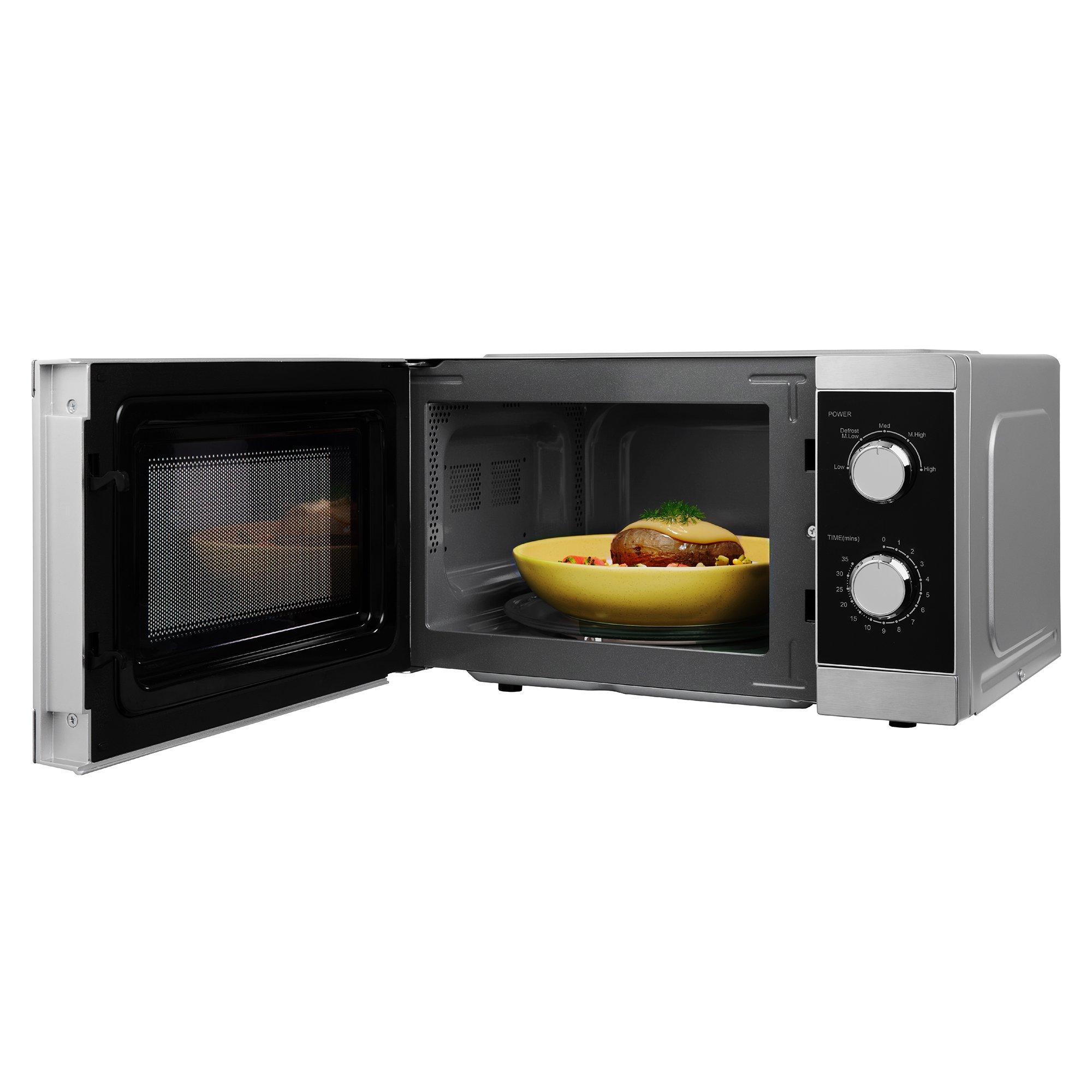 Stainless Steel - Abode - AMM2007SS 20L Manual Microwave in Silver - 2