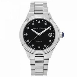 Jasper Conran London Ladies 36mm Black and Silver Watch J1B104015