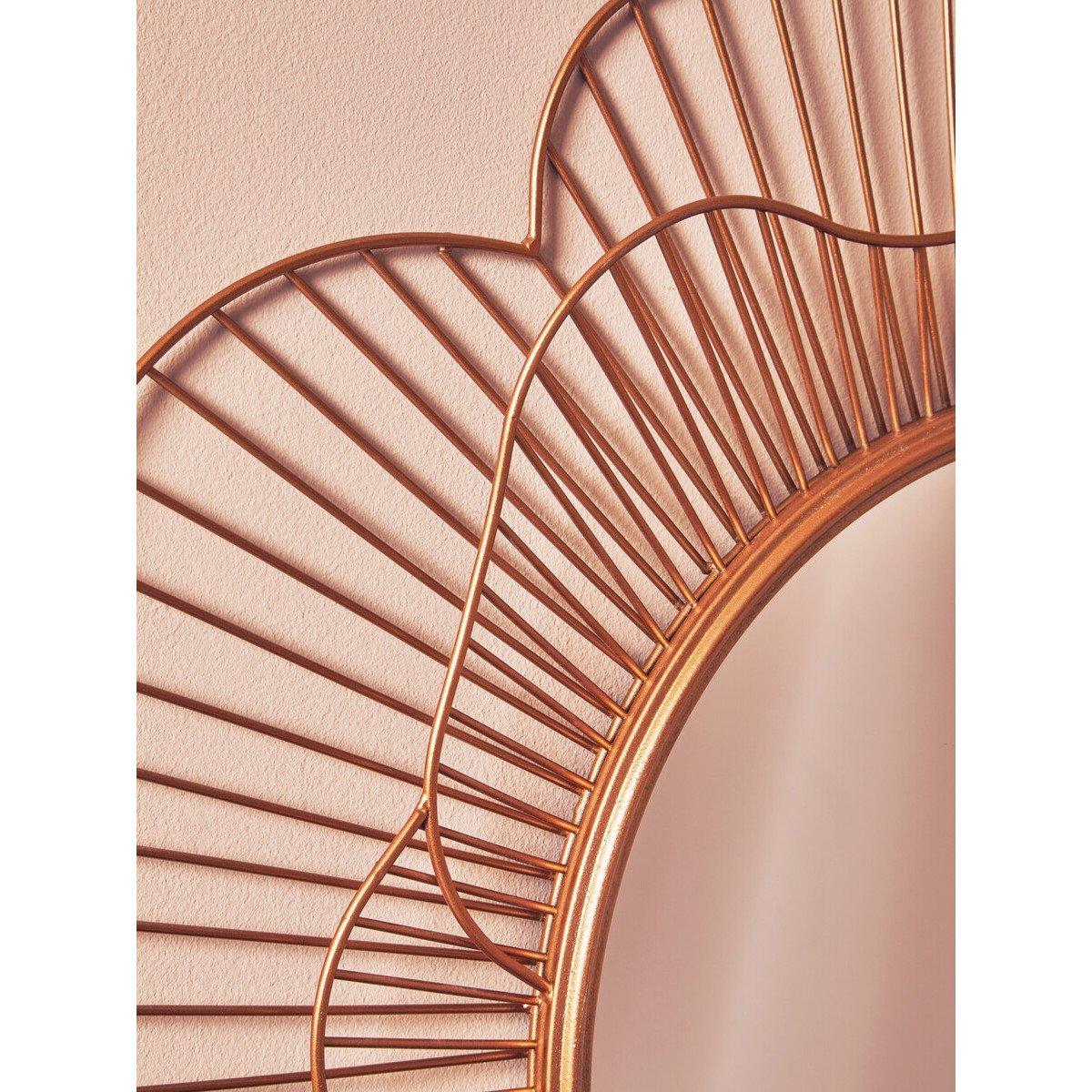 Gold - Premier Housewares - Matera Gold Flower Wall Mirror - 2