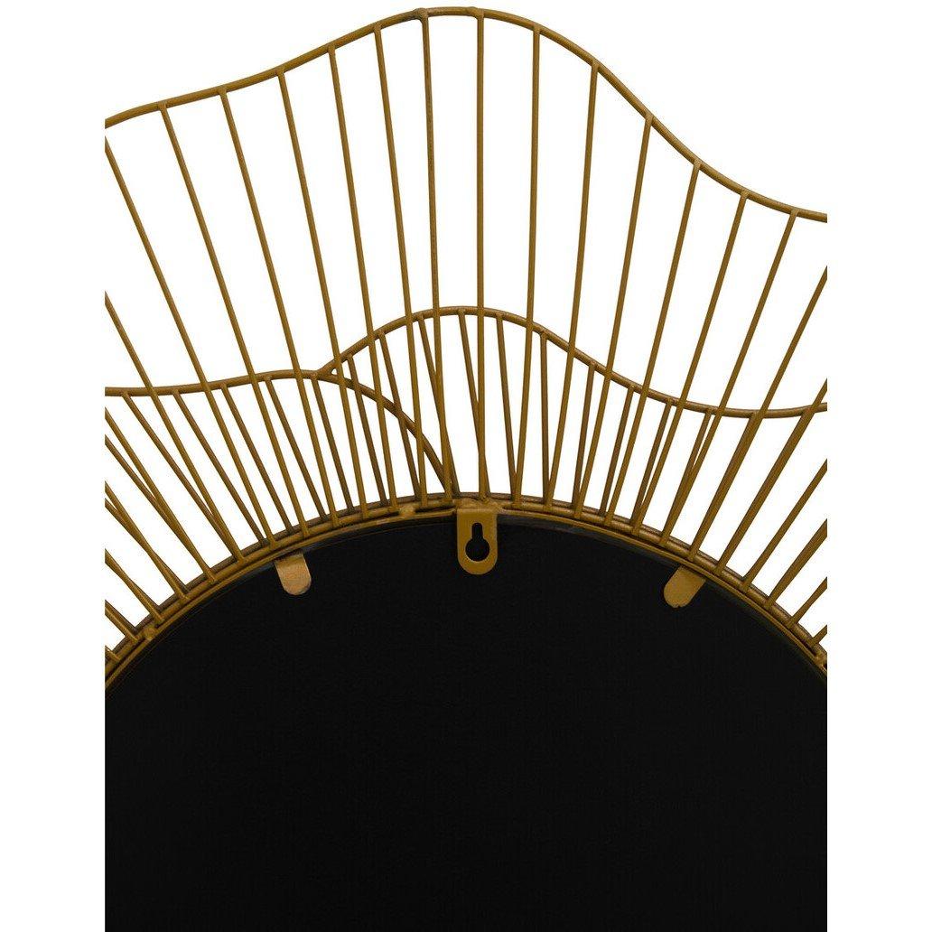 Gold - Premier Housewares - Matera Gold Flower Wall Mirror - 6