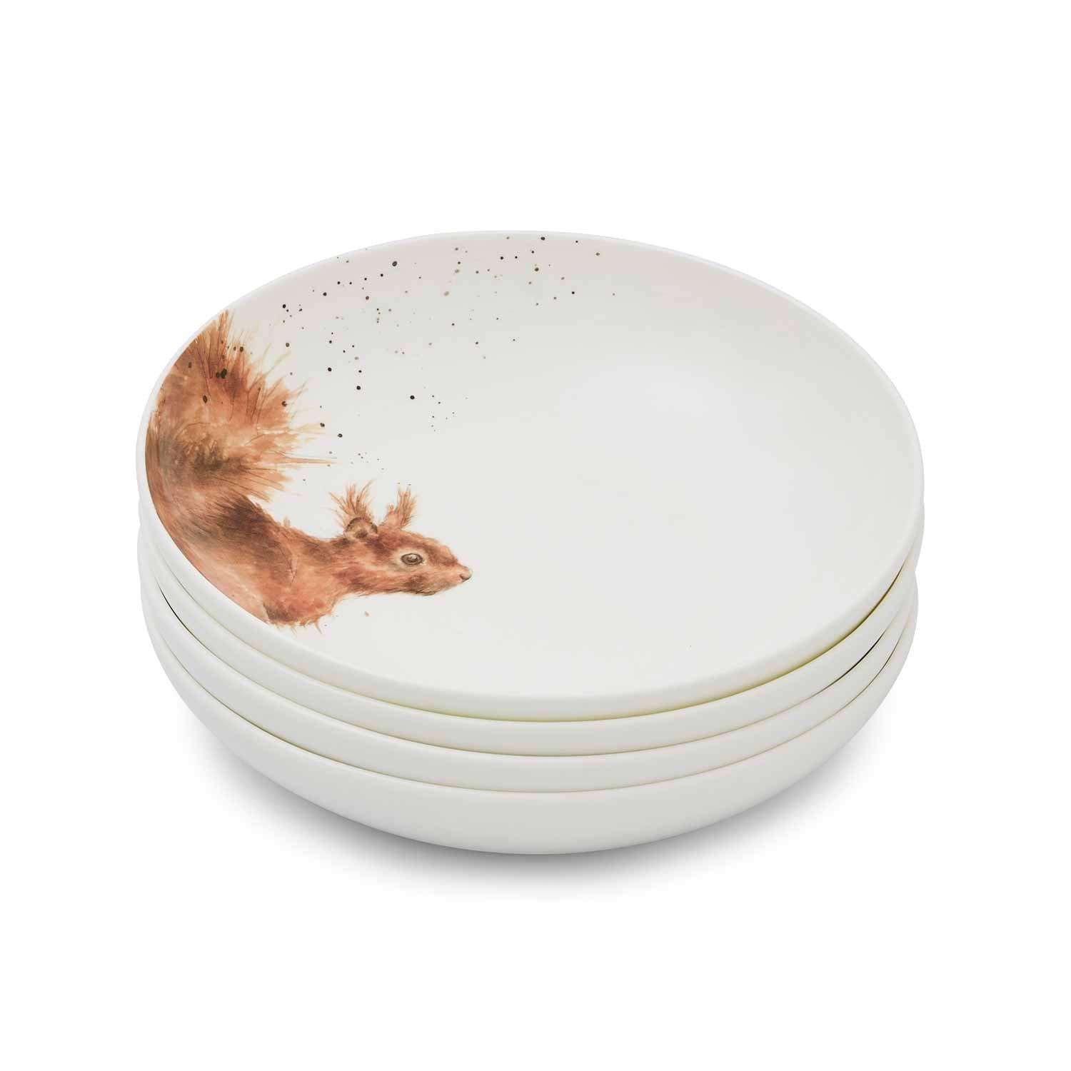 White - Royal Worcester Wrendale - Wrendale Designs Set of 4 Pasta Bowls - 11