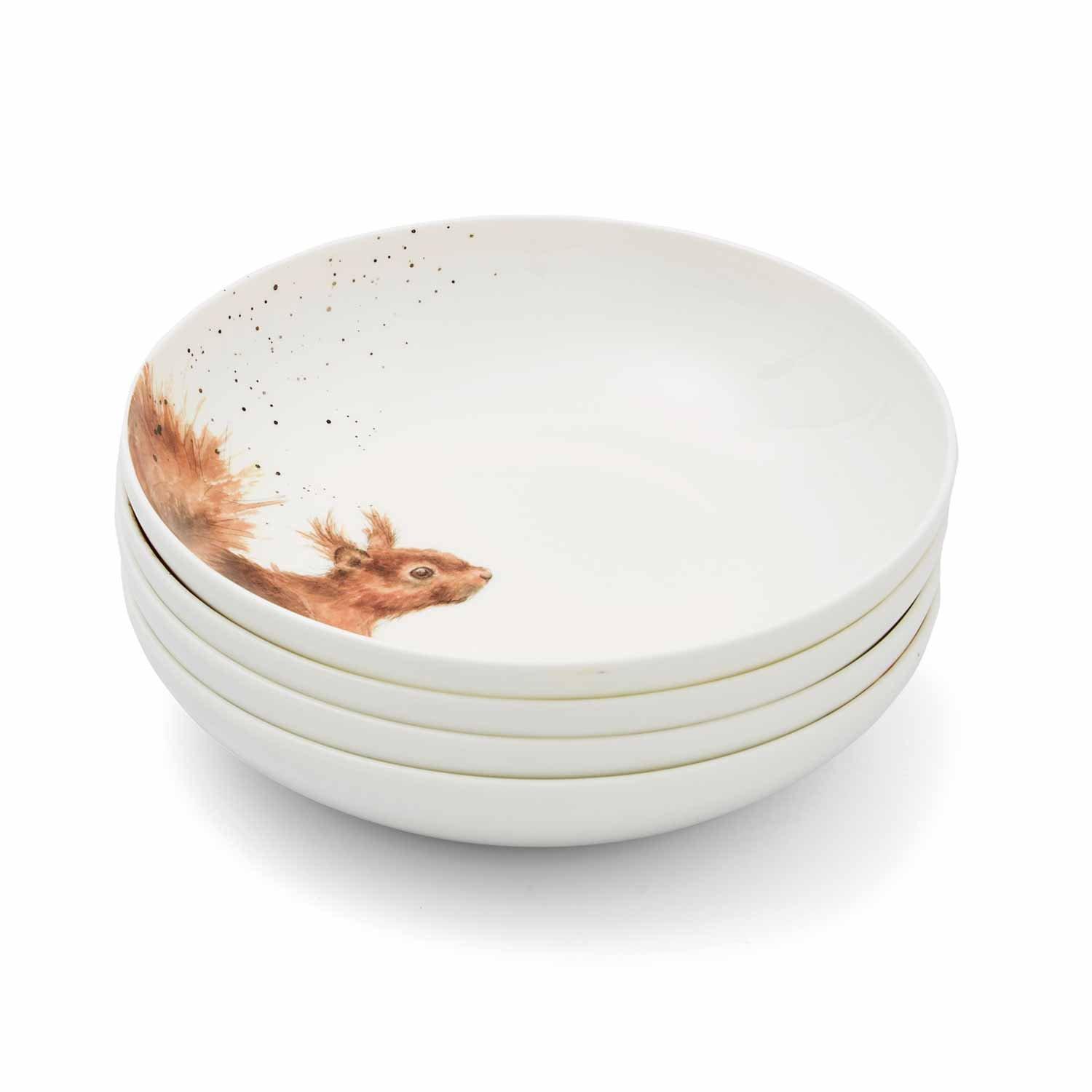 White - Royal Worcester Wrendale - Wrendale Designs Set of 4 Pasta Bowls - 10