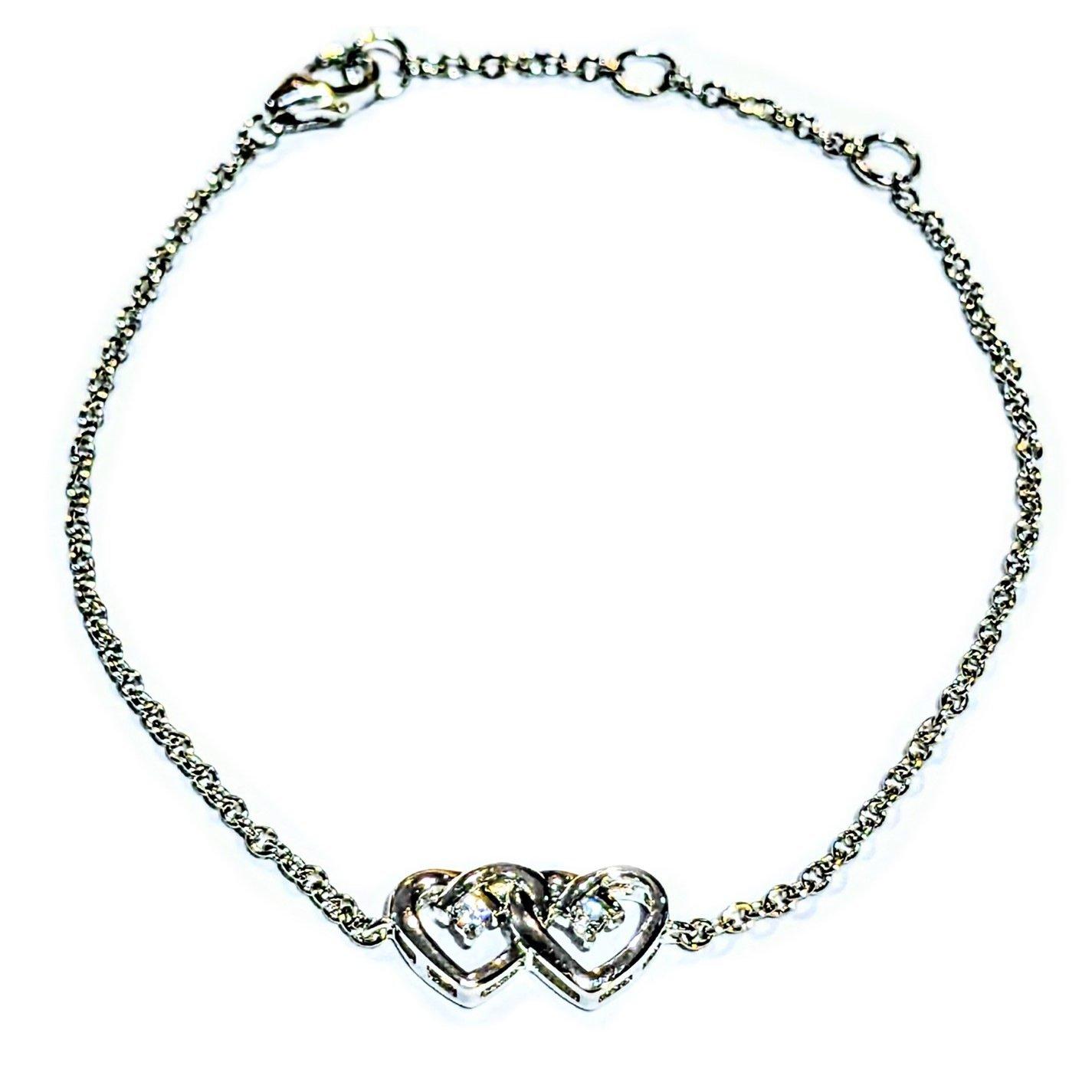 Espree Women's Cz Heart Bracelet Silver