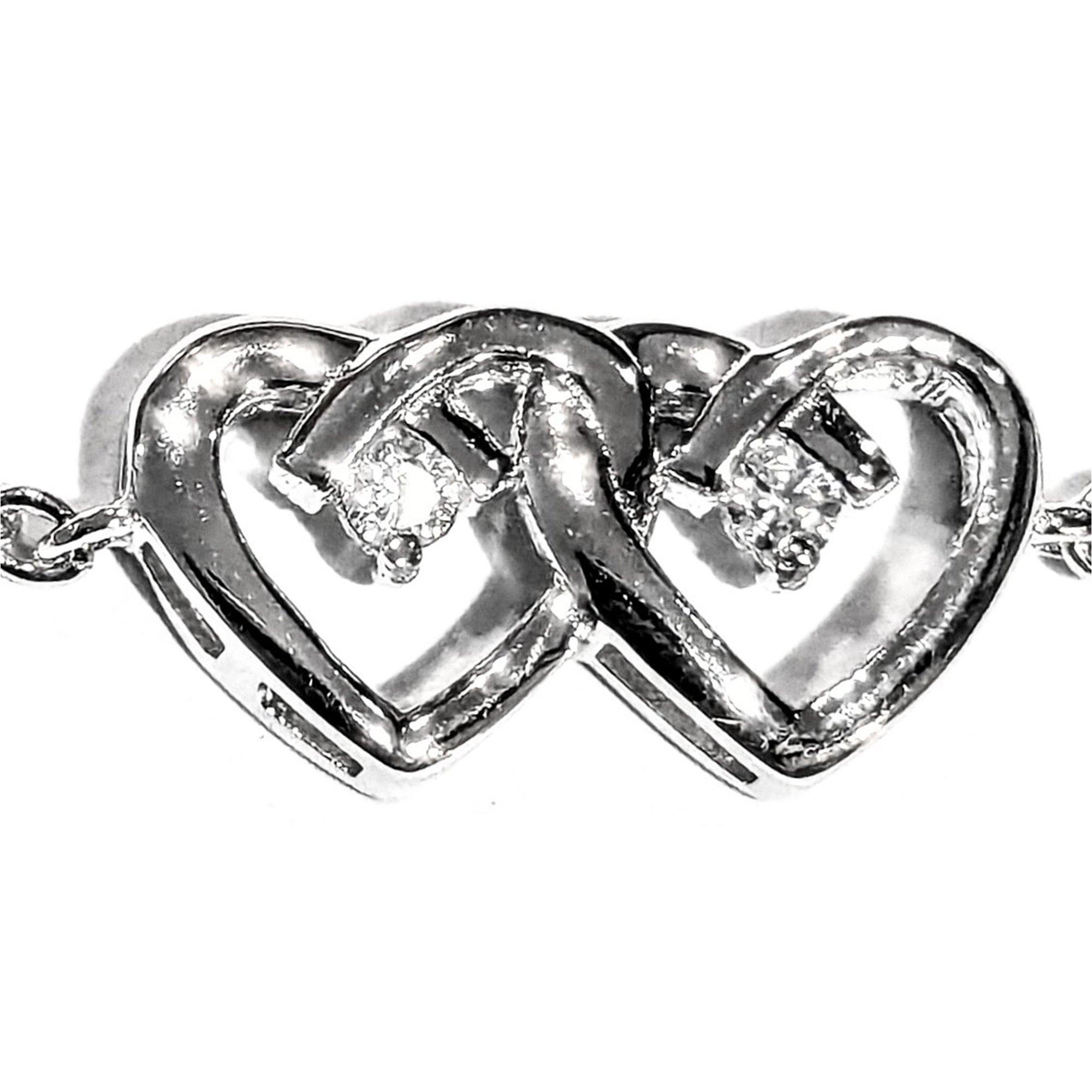 Silver - Espree - Espree Silver CZ Heart Bracelet - 2