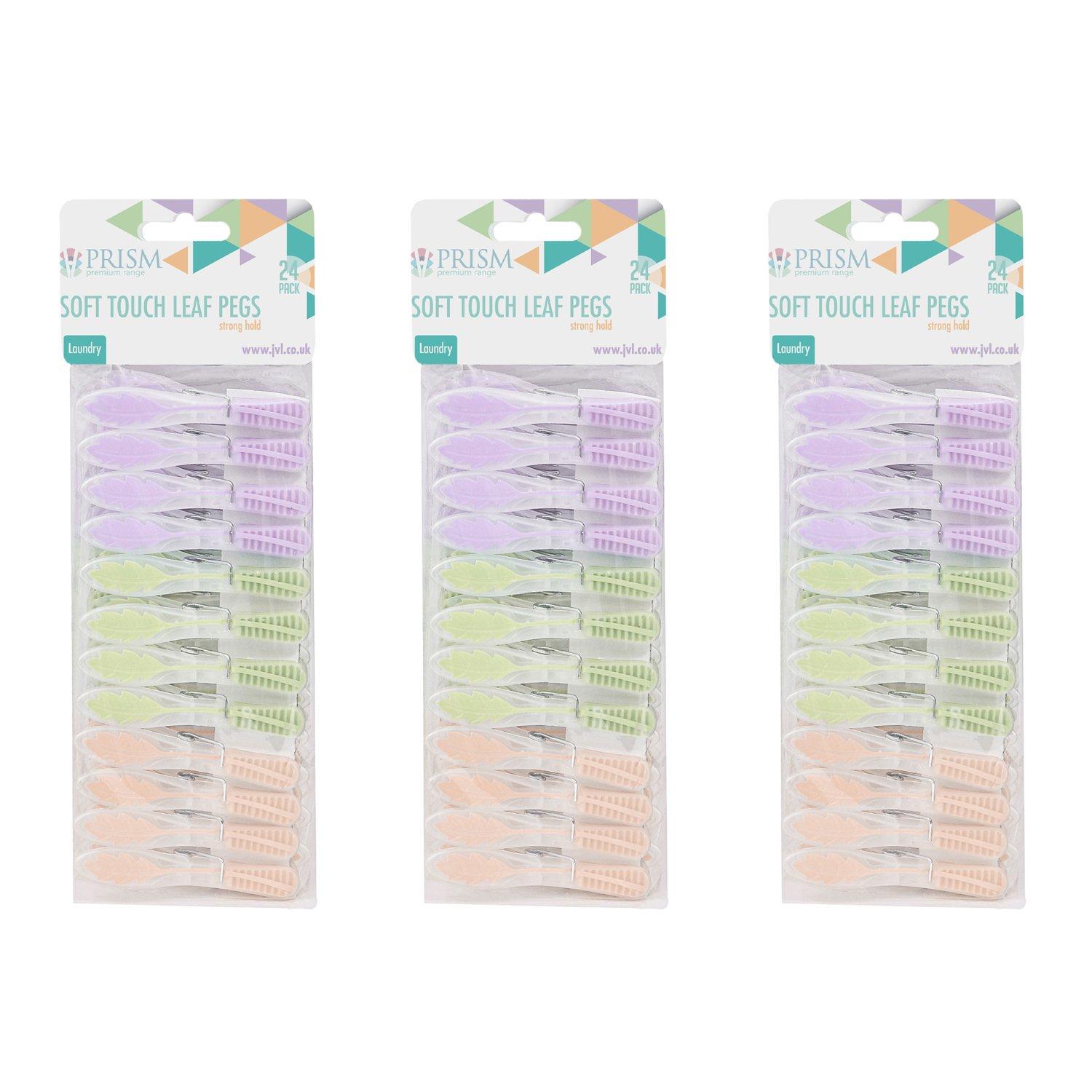 Multi - JVL - JVL 72 Prism Soft Touch Leaf Pegs - 1